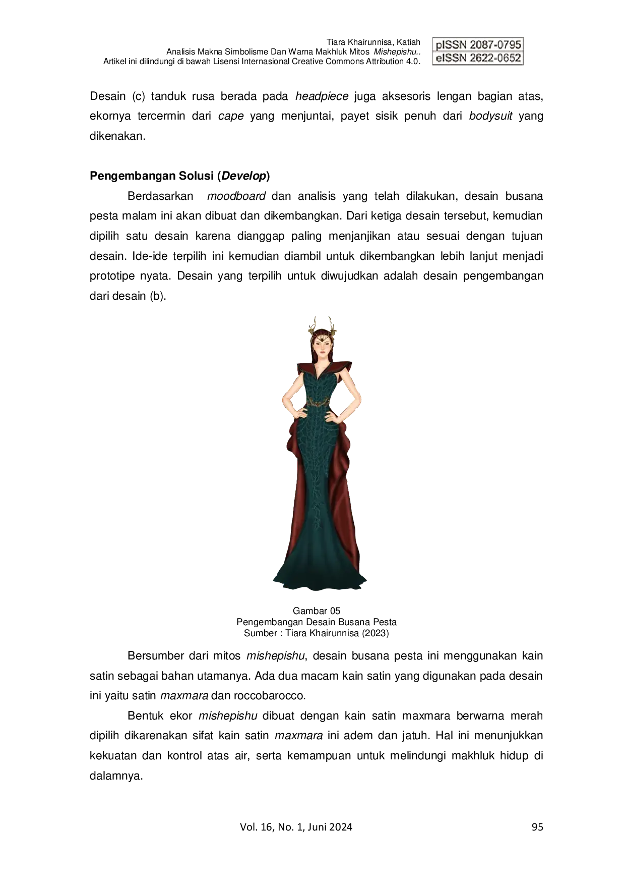 JURIS Analisis Makna Simbolisme Dan Warna Makhluk Mitos Mishepishu Pada Busana Pesta Malam Wanita