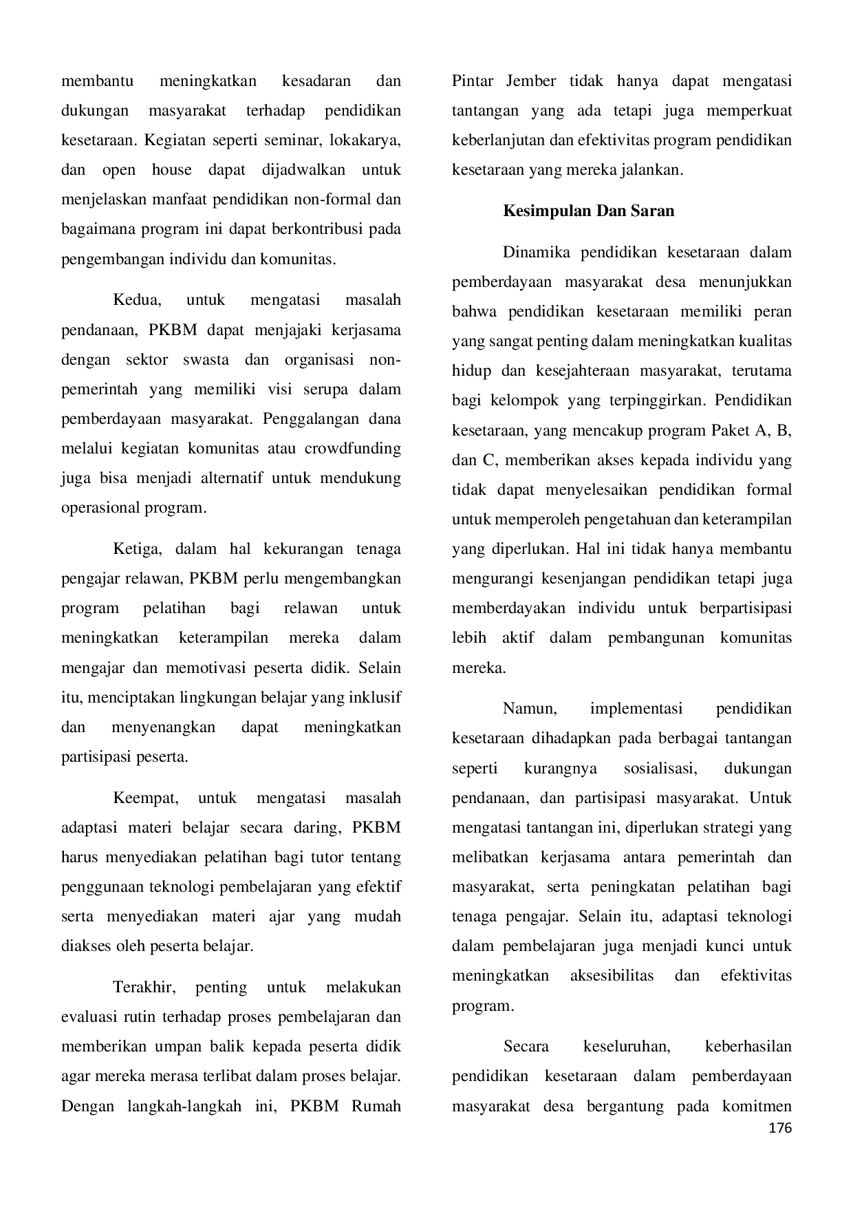 JURIS Direktorat pendidikan kesetaraan MEMAHAMI DINAMIKA PENDIDIKAN KESETARAAN DALAM PEMBERDAYAAN MASYARAKAT DESA PKBM RUMAH PINTAR KARANGHARJO SILO JEMBER