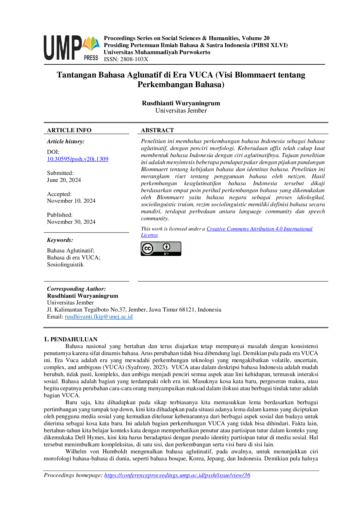 JURIS Tantangan Bahasa Aglunatif di Era VUCA Visi Blommaert tentang Perkembangan Bahasa