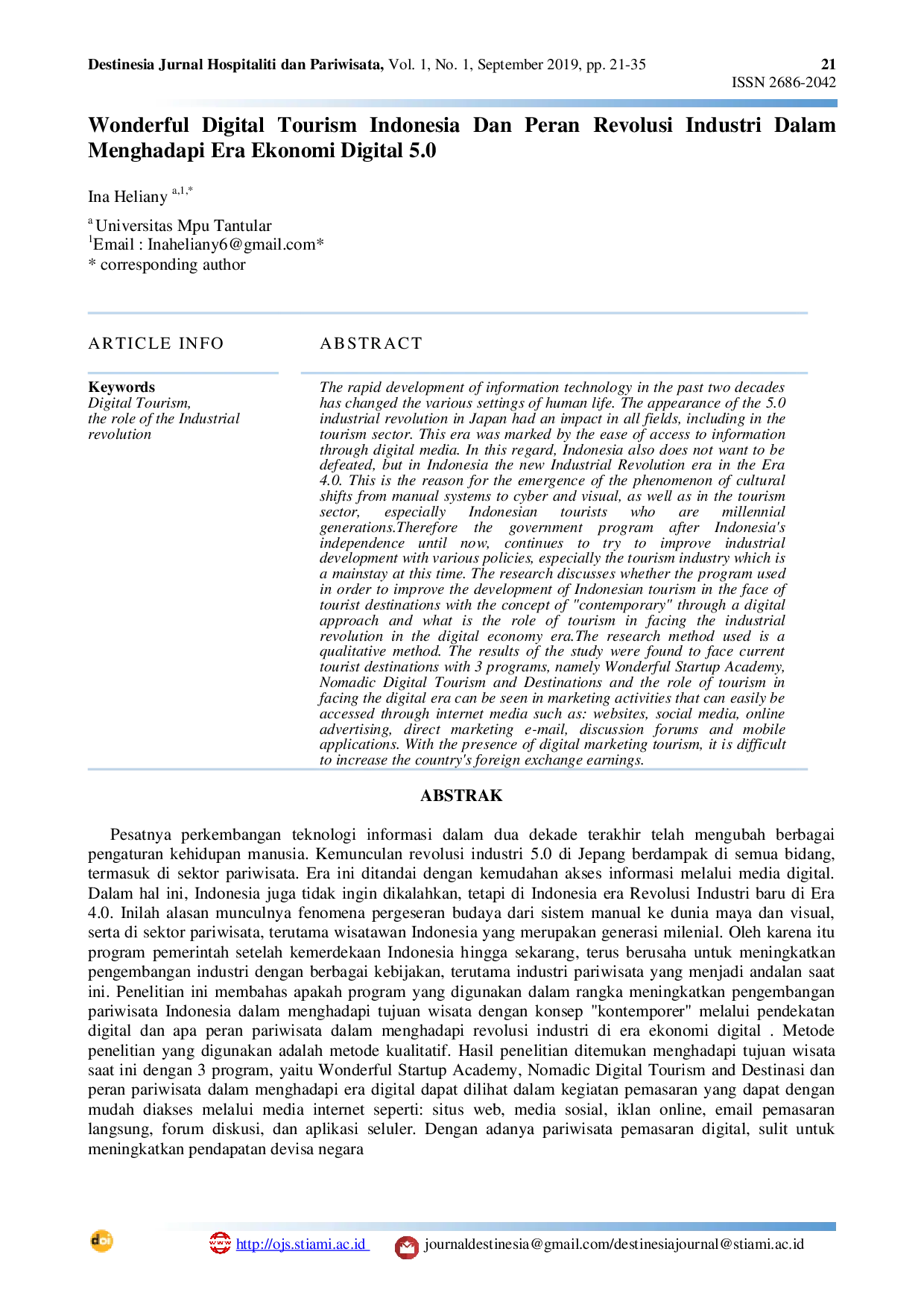 JURIS Wonderful Digital Tourism Indonesia Dan Peran Revolusi Industri Dalam Menghadapi Era Ekonomi Digital 5 0