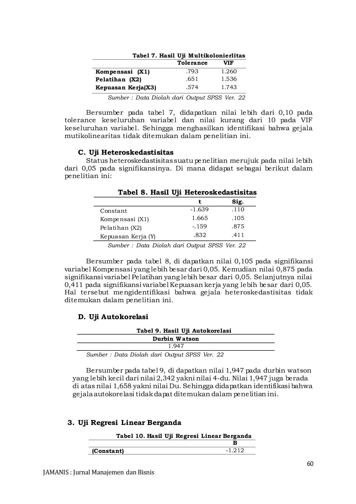 JURIS Pengaruh Kompensasi Pelatihan Kepuasan Kerja Terhadap Kinerja Karyawan Pada Pabrik Kopi 66 UD Bintang Terang Surabaya