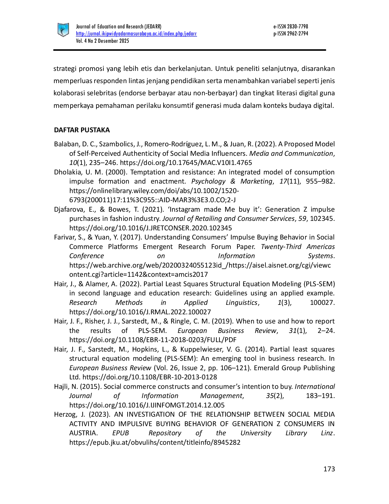 JURIS Determinan Pembelian Impulsif Generasi Muda Di Era Digital Dalam Perdagangan Elektronik Bagi Peserta Didik