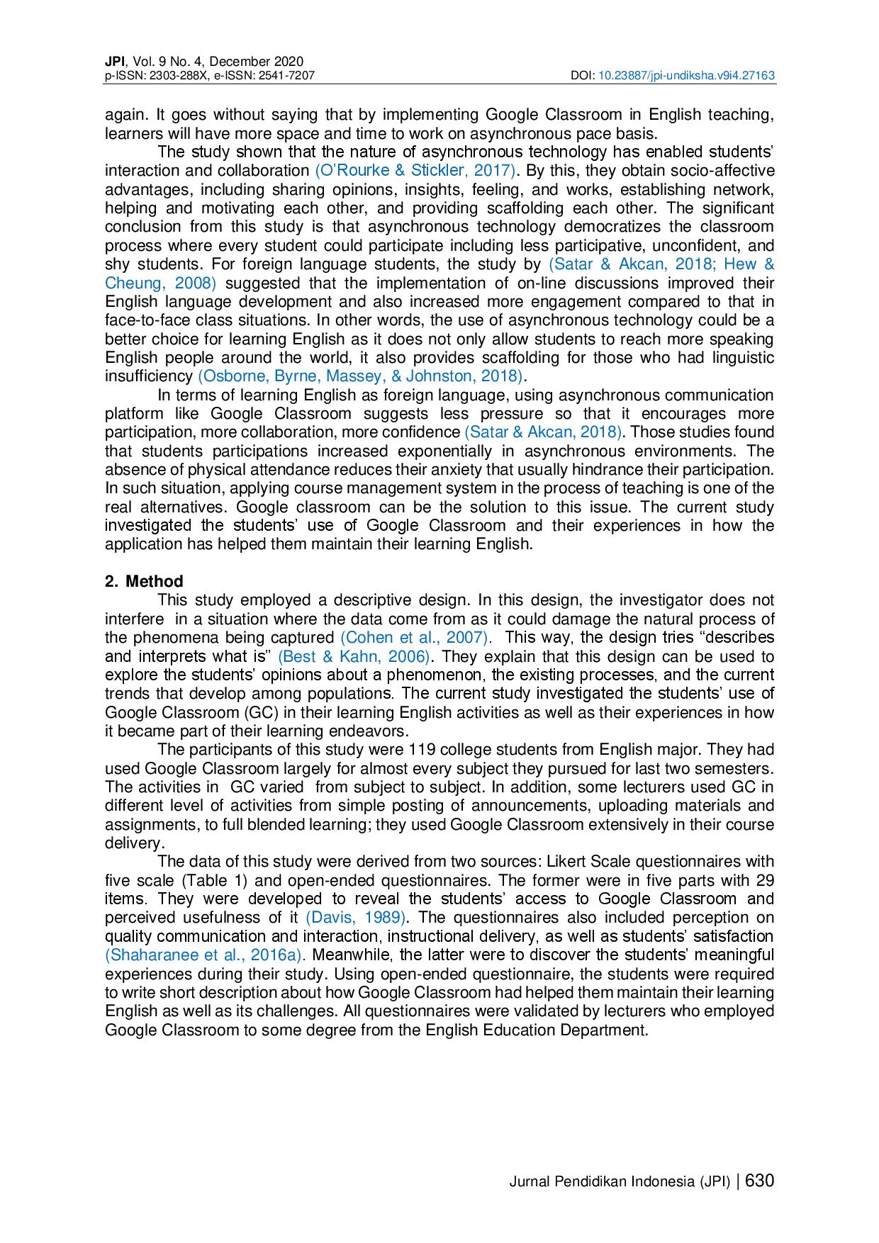 juris The Students Use of Google Classroom in Learning English