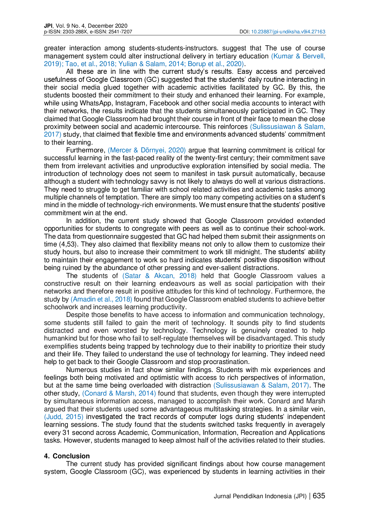 juris The Students Use of Google Classroom in Learning English