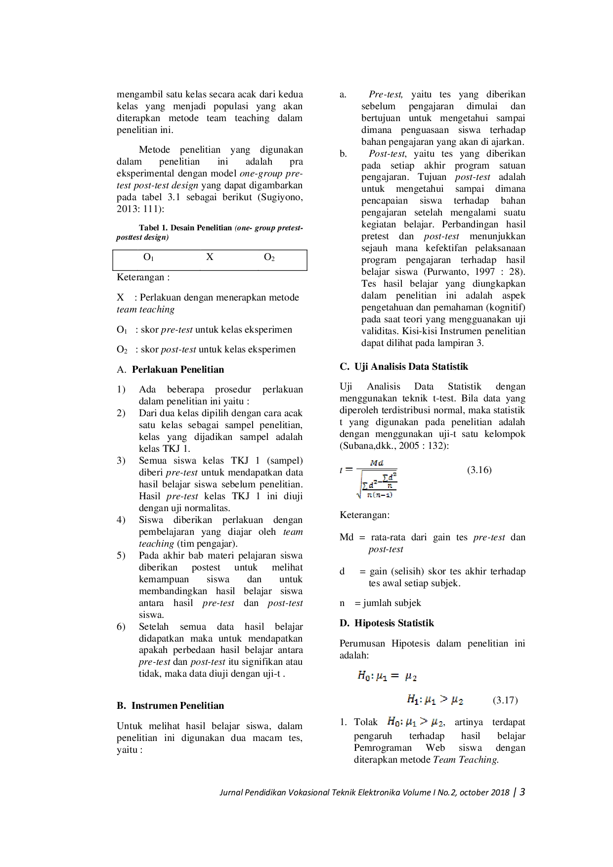JURIS Pengaruh Team Teaching Terhadap Hasil Belajar Pemrograman Web Siswa Kelas X SMK Malaka Jakarta
