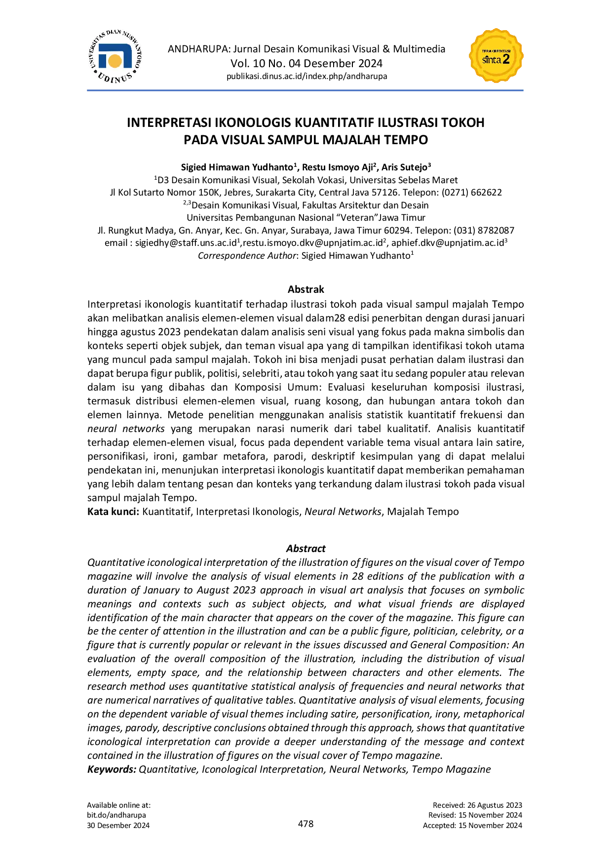 JURIS Interpretasi Ikonologis Kuantitatif Ilustrasi Tokoh Pada Visual Sampul Majalah Tempo