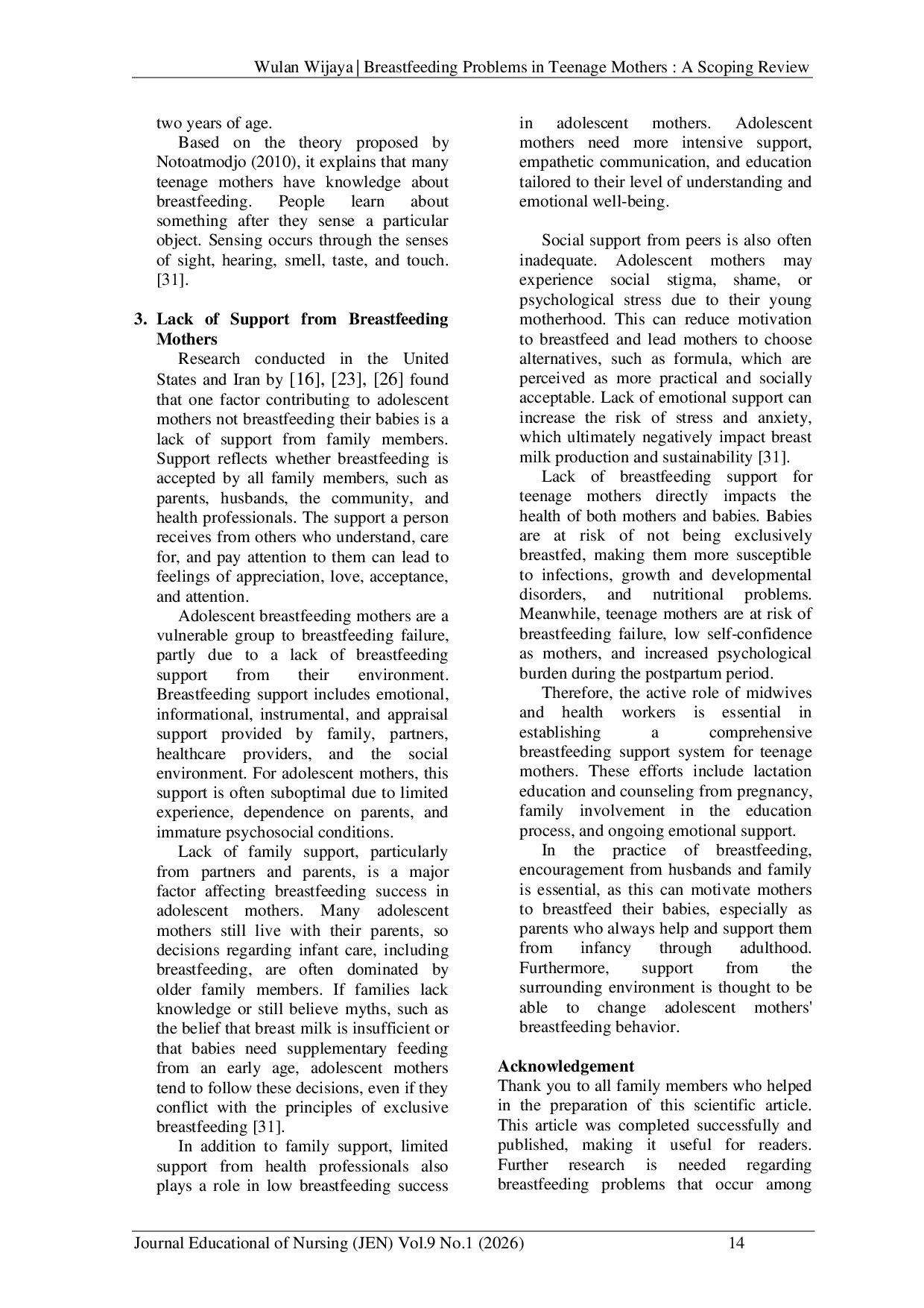 JURIS Breastfeeding Problems In Teenage Mothers A Scoping Review