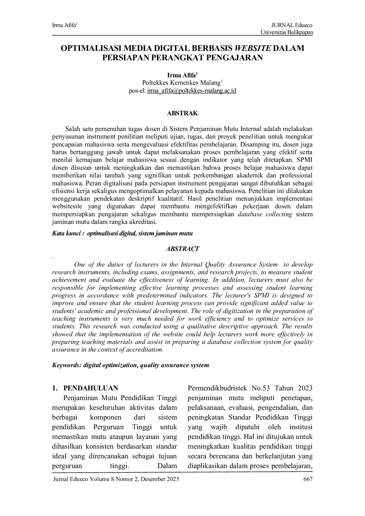 JURIS Optimalisasi Media Digital Berbasis Website Dalam Persiapan Perangkat Pengajaran