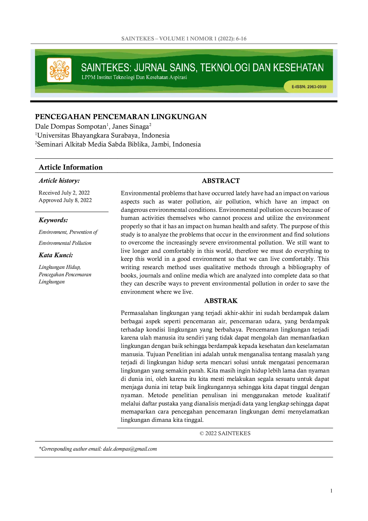 JURIS Pencegahan Pencemaran Lingkungan