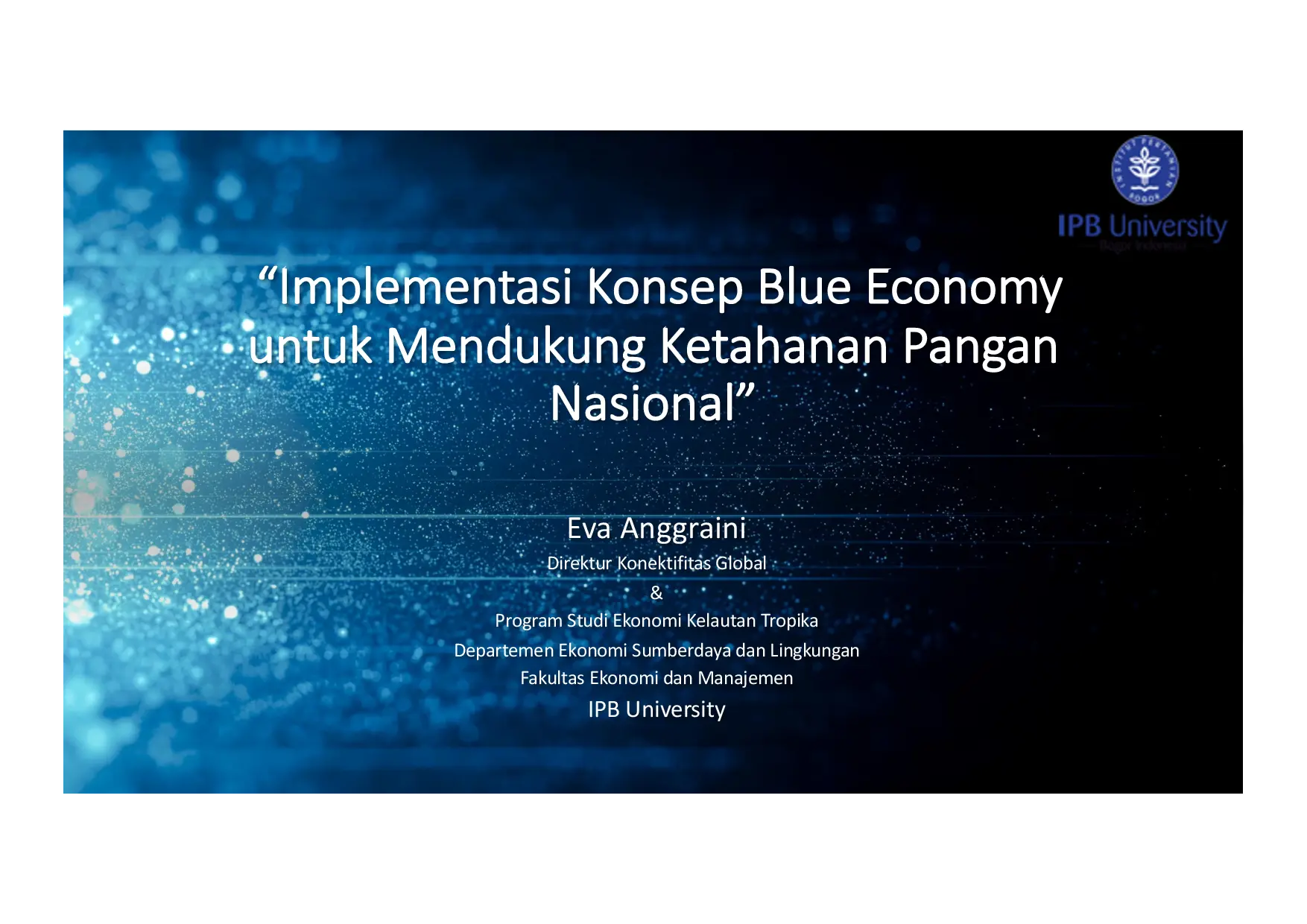 JURIS Implementasi Konsep Blue Economy untuk Mendukung Ketahanan Pangan Nasional
