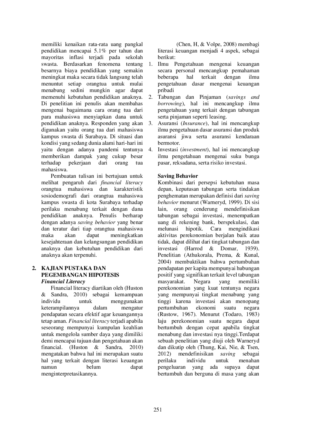 JURIS The Influence of Financial Literacy and Income on Saving Behavior of Student Parents