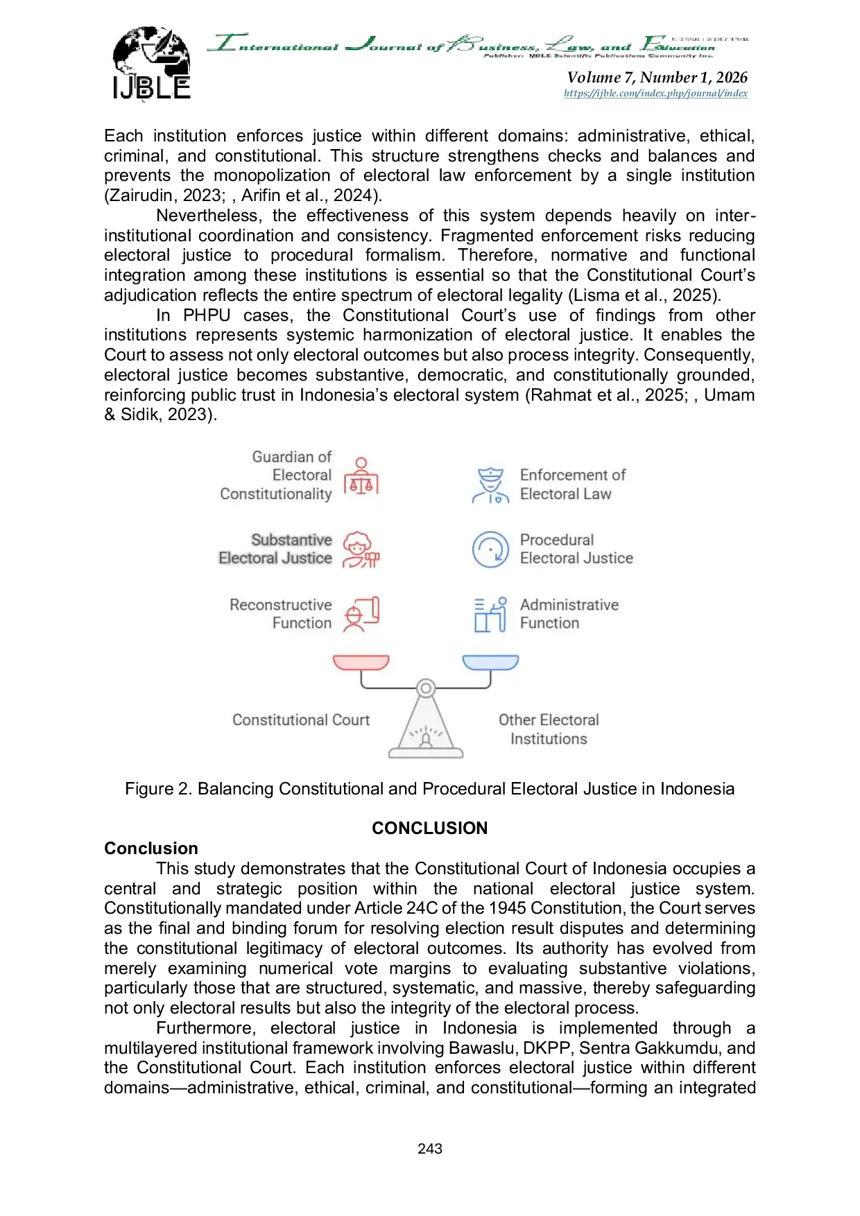 JURIS Role of the Constitutional Court in Indonesia s Electoral Justice System