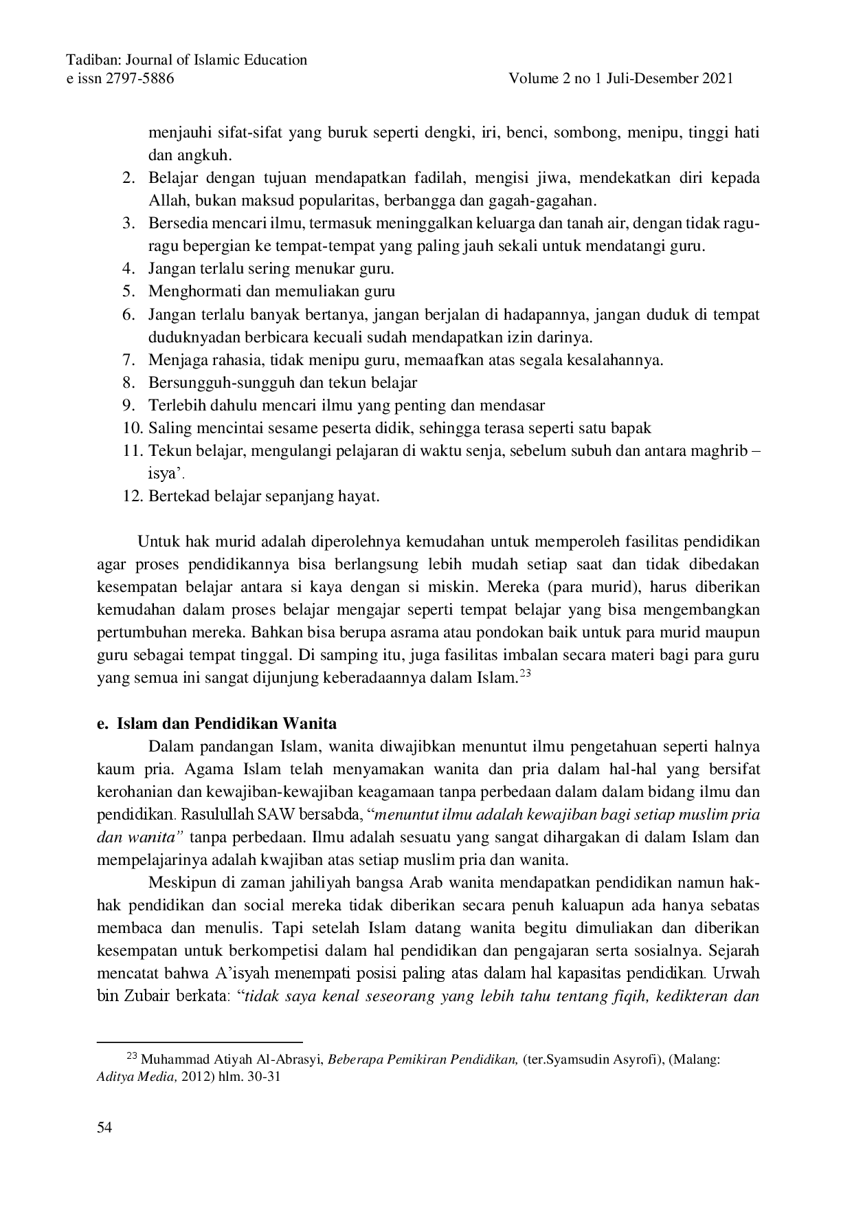 juris Pemikiran Pendidikan Muhammad Athiyah Al Abrasyi