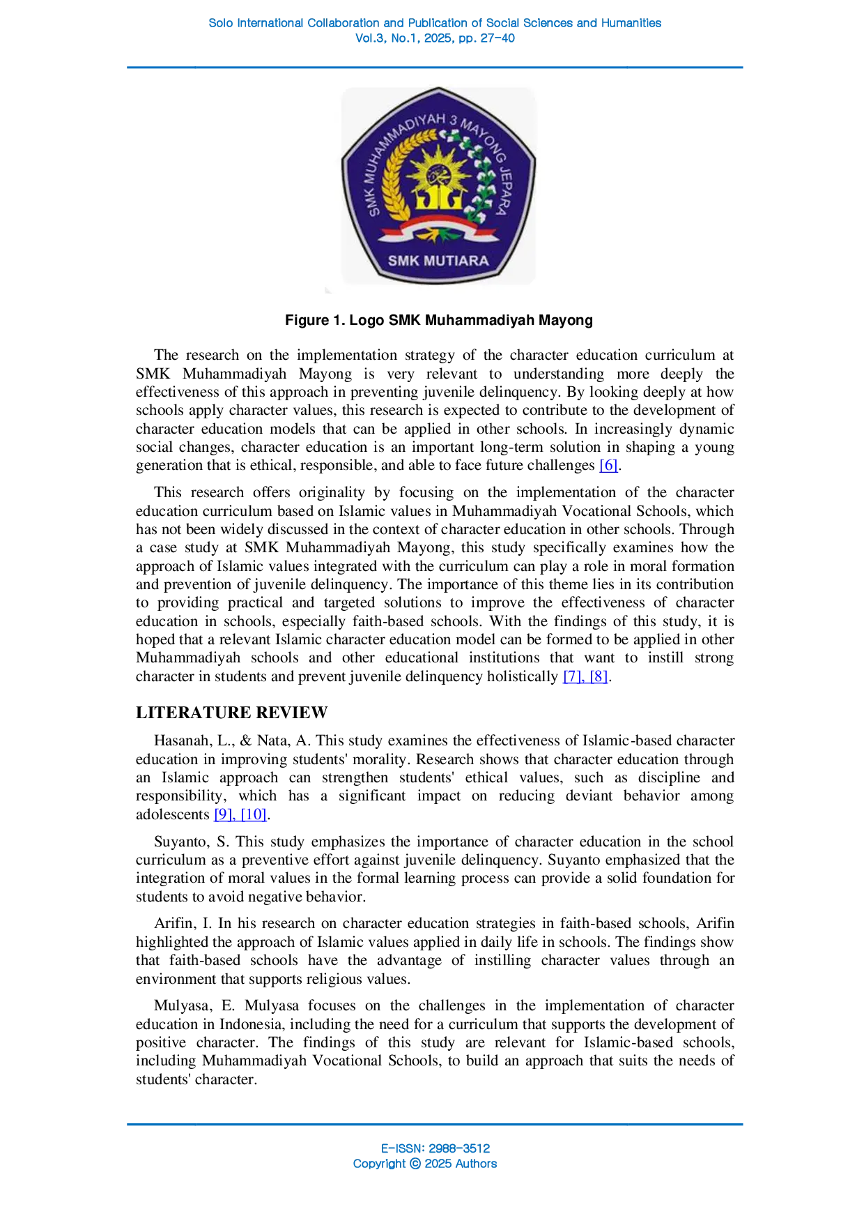 juris Strategies for Implementing Character Education Curriculum to Mitigate Adolescent Delinquency at SMK Muhammadiyah Mayong