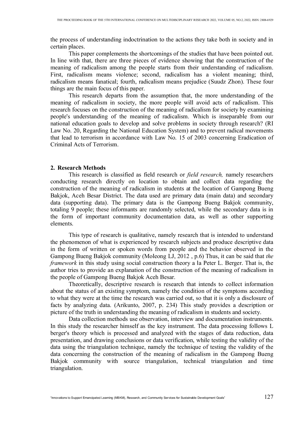 JURIS Construction of the Radicalism Meaning in Society