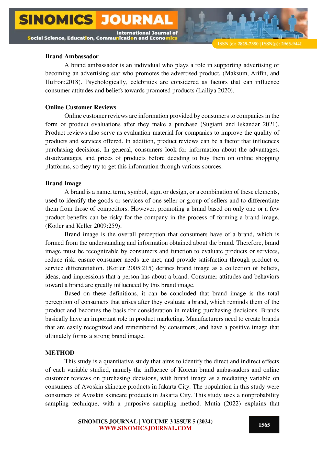 JURIS The Effect of Korean Brand Ambassador and Customer Online Review on Purchase Decision with Brand Image as An Intervening Variable