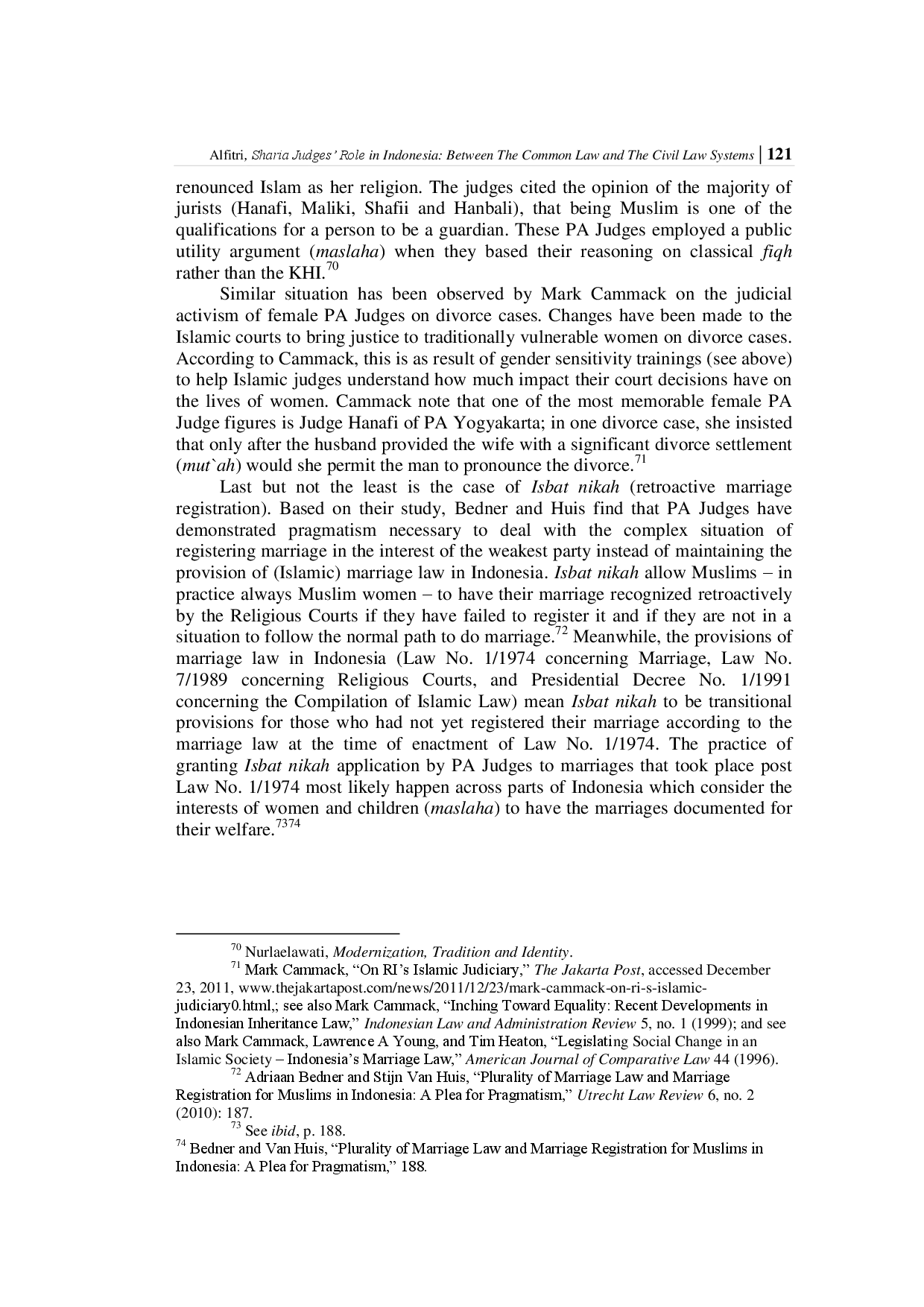 juris The Role of Sharia Judges in Indonesia Between The Common Law and The Civil Law Systems