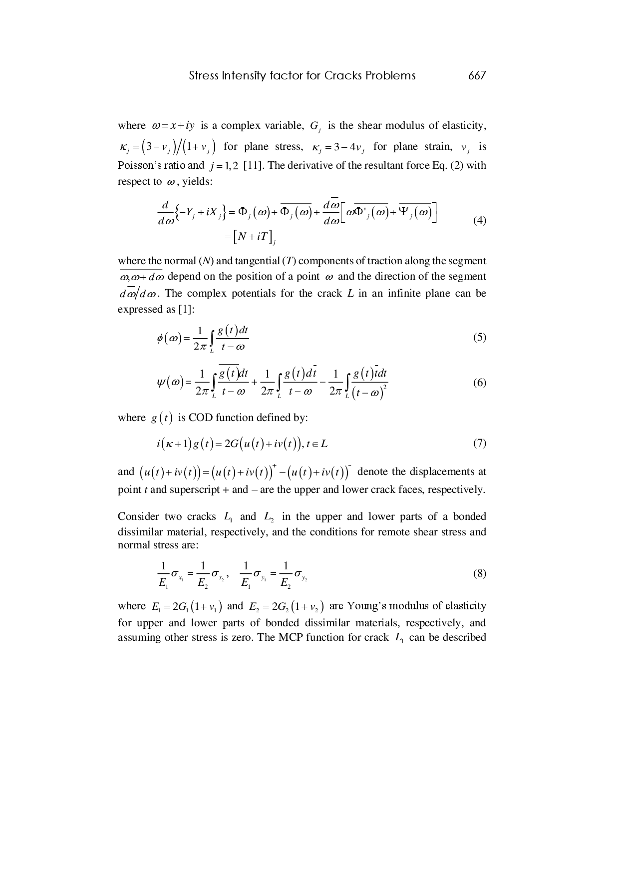 juris Stress Intensity Factors for Crack Problems in Bonded Dissimilar Materials