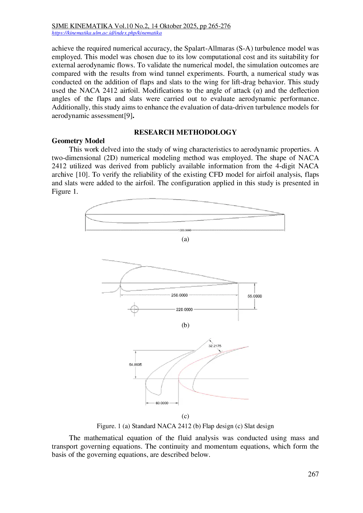 JURIS Analisis Berbasis Simulasi Terhadap Sifat Aerodinamika Airfoil Naca 2412 Dengan Penambahan Elemen Flap Dan Slat