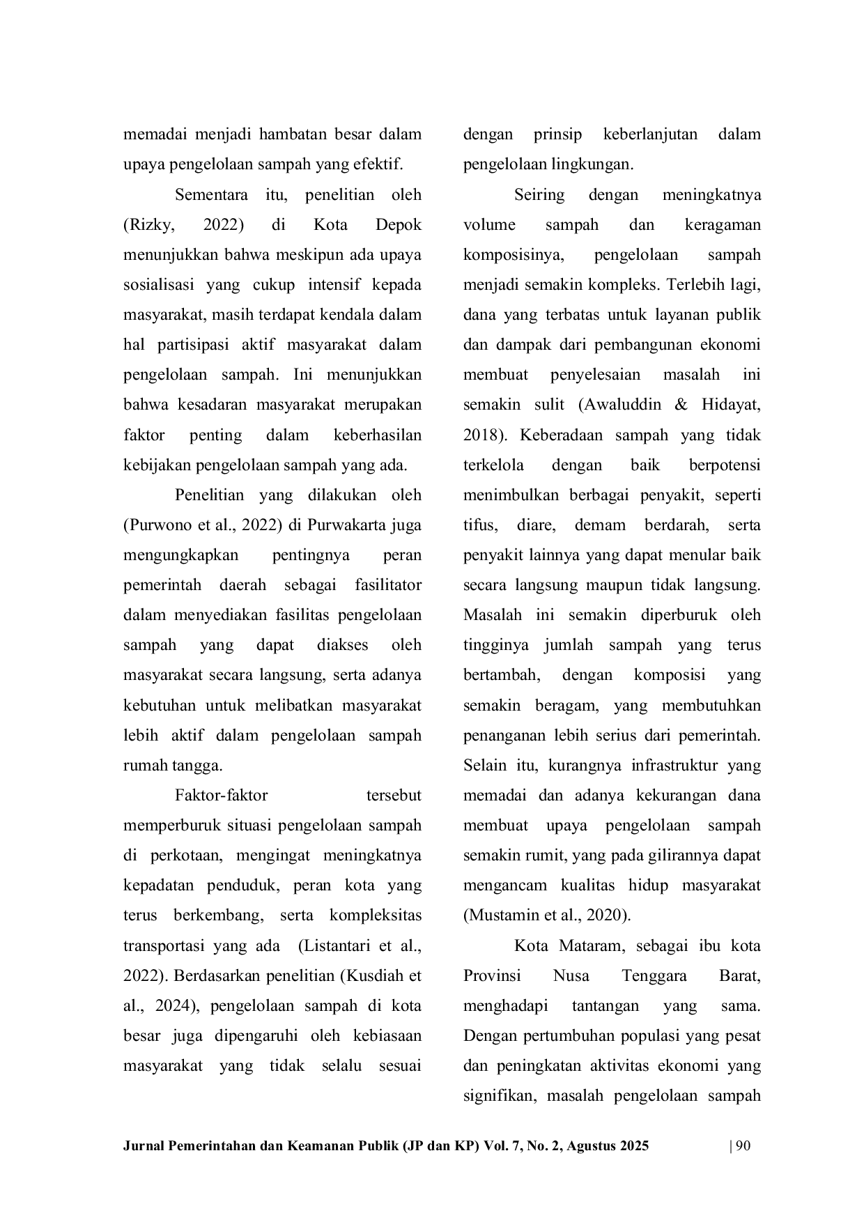 JURIS Implementasi Kebijakan Pengelolaan Sampah di Kota Mataram Studi di Tempat Pengolahan Sampah Terpadu Sandubaya