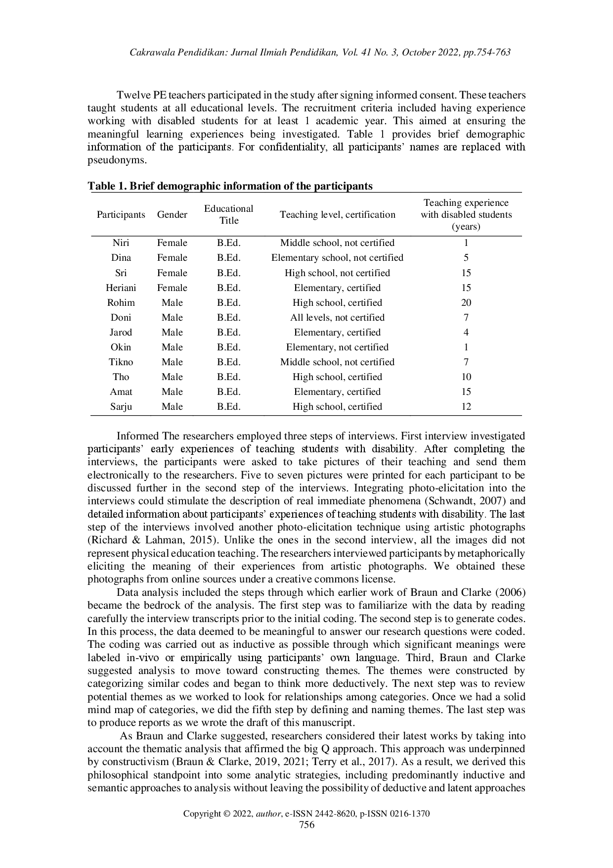 juris A thematic analysis of teachers experience in teaching inclusive physical education