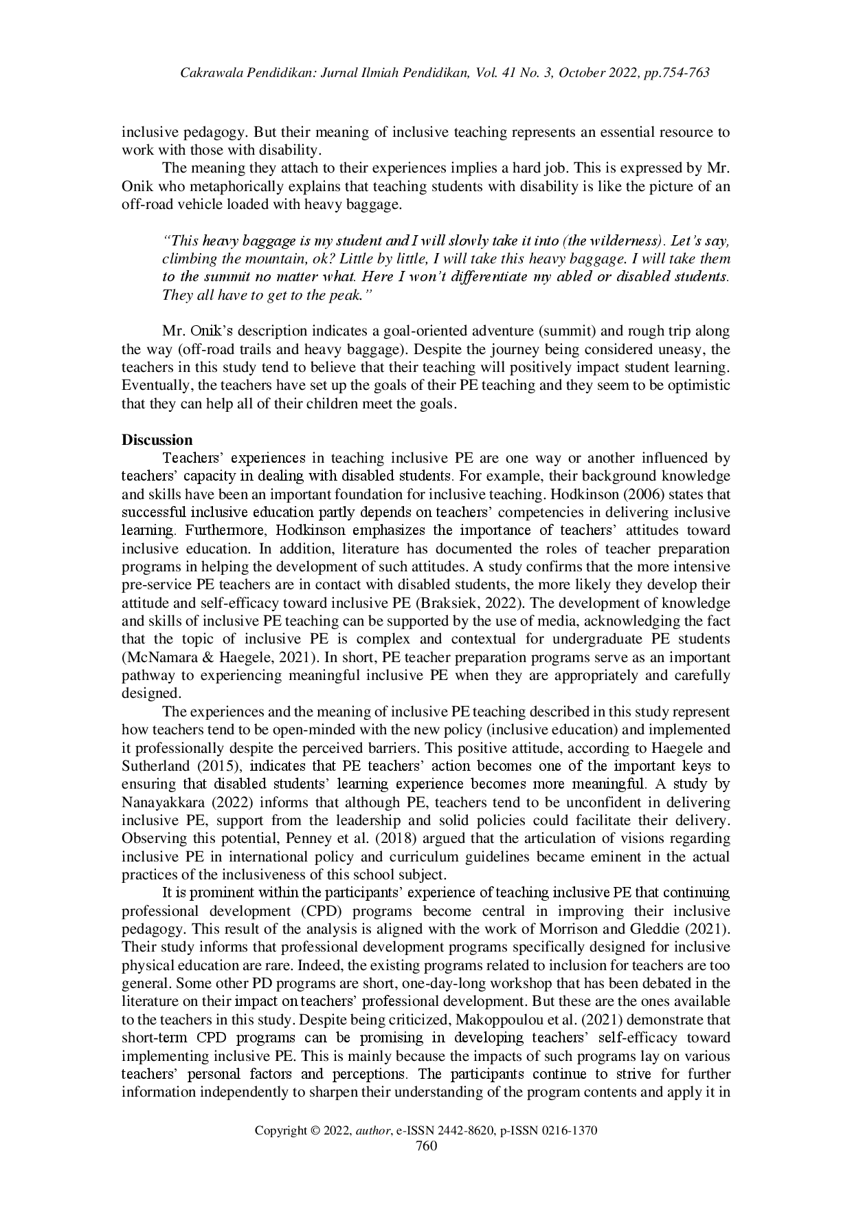 juris A thematic analysis of teachers experience in teaching inclusive physical education