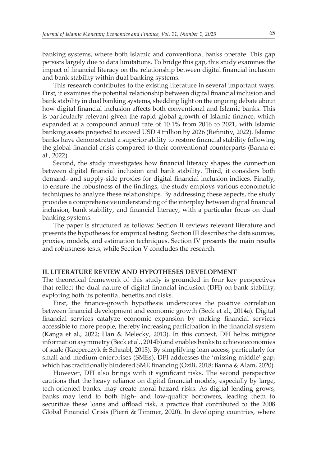 JURIS Digital Financial Inclusion and Bank Stability in a Dual Banking System Does Financial Literacy Matter