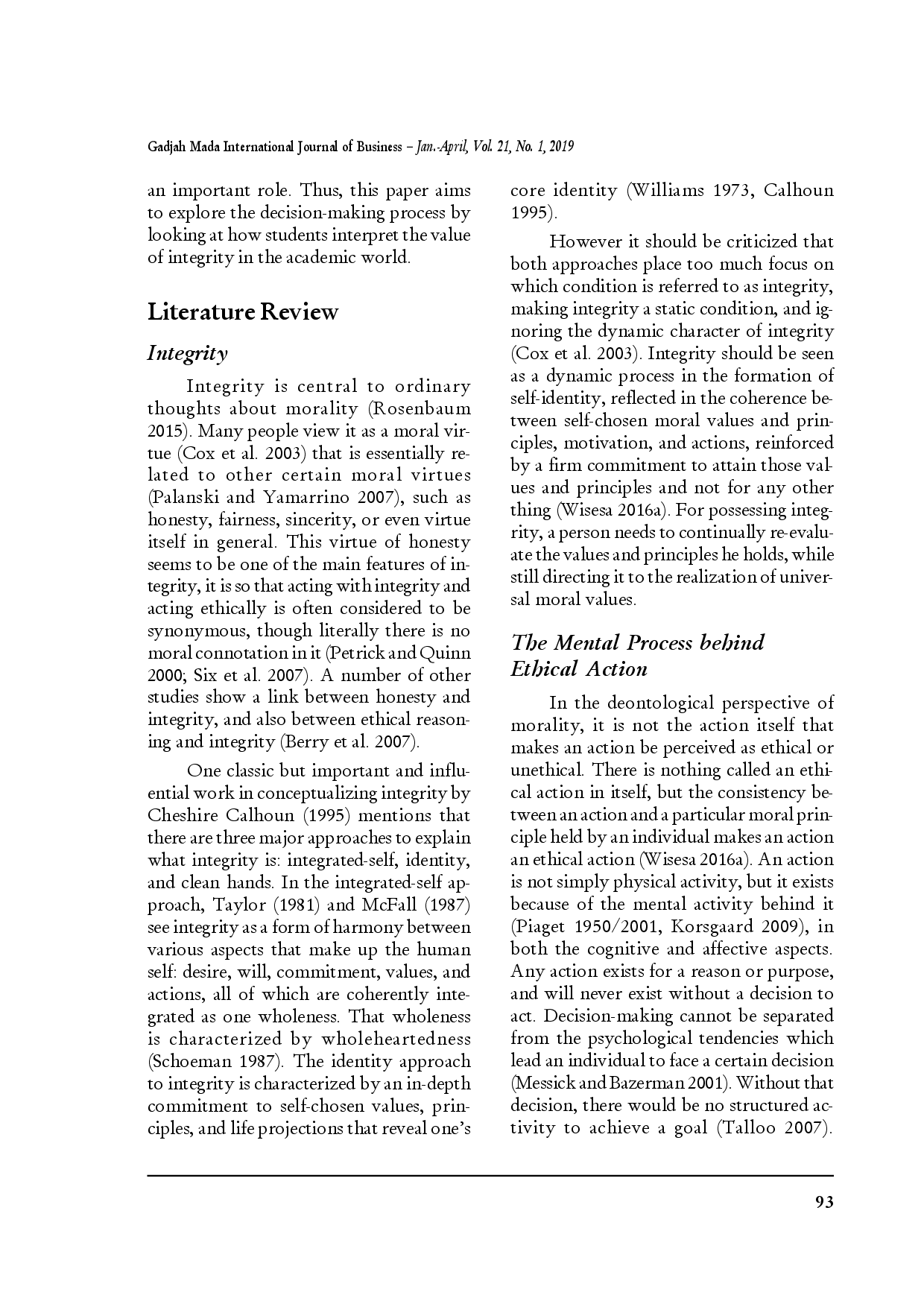 juris Is University Students Value Orientation toward Integrity Behind Their Decision to Cheat or Not Cheat in Exams