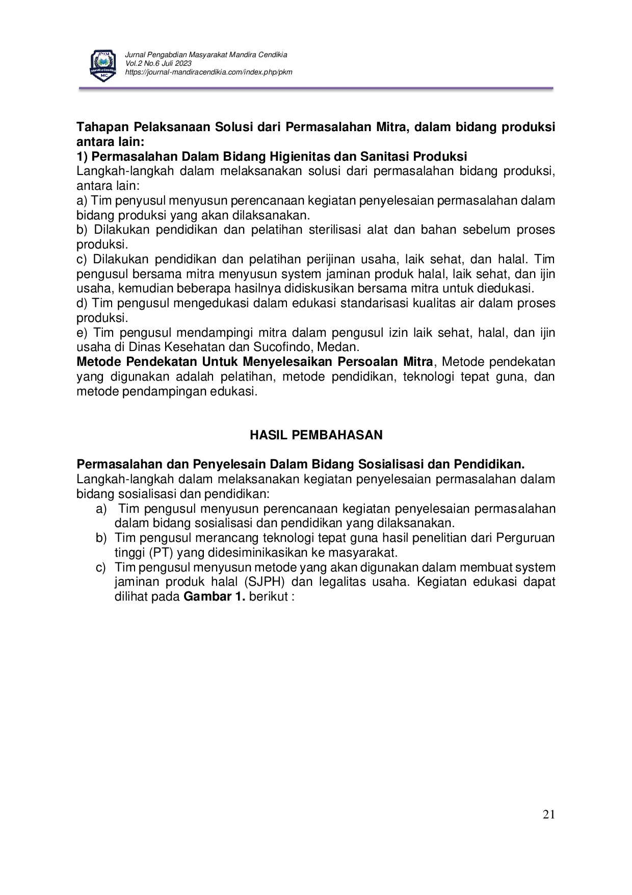 JURIS Peningkatan Mutu Bahan Baku Pangan Yang Di Produksi Jasa Boga Indonesia Medan