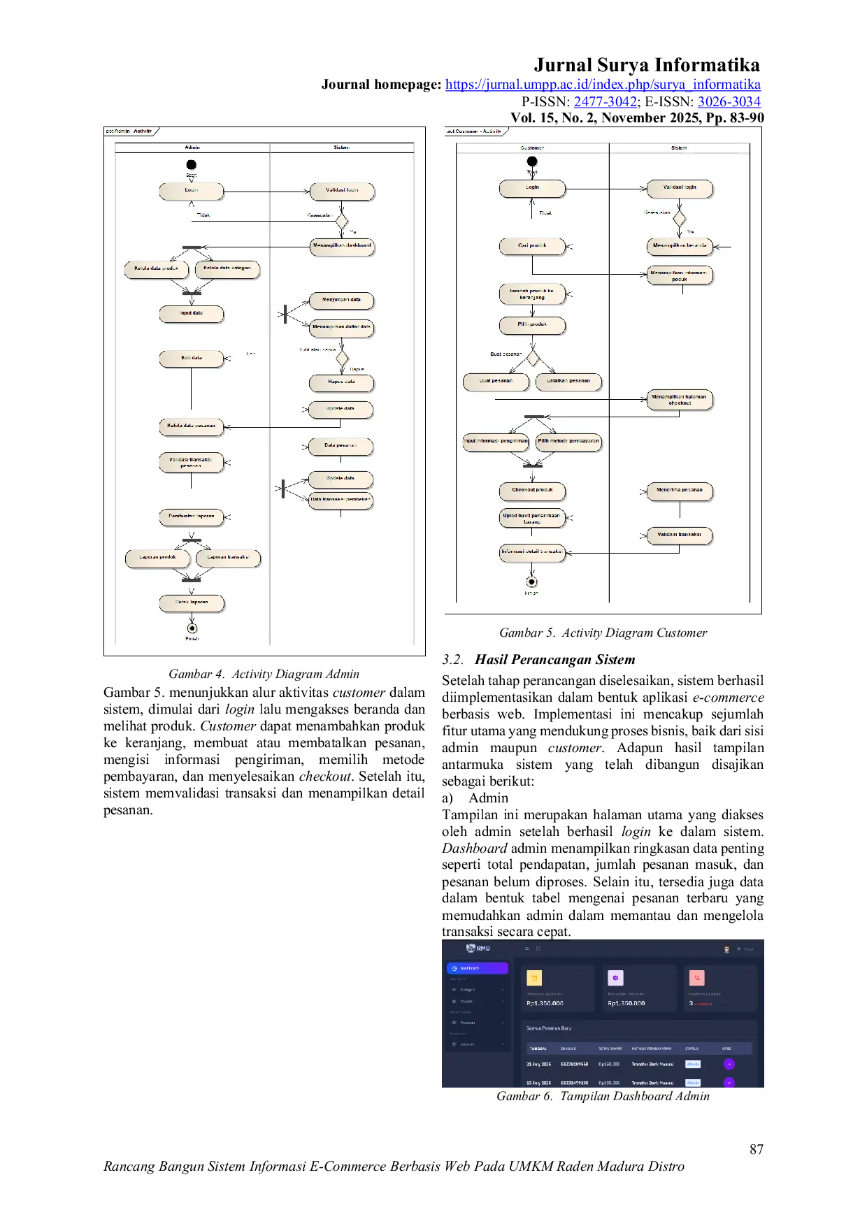JURIS Rancang Bangun Sistem Informasi E Commerce Berbasis Web Pada UMKM Raden Madura Distro