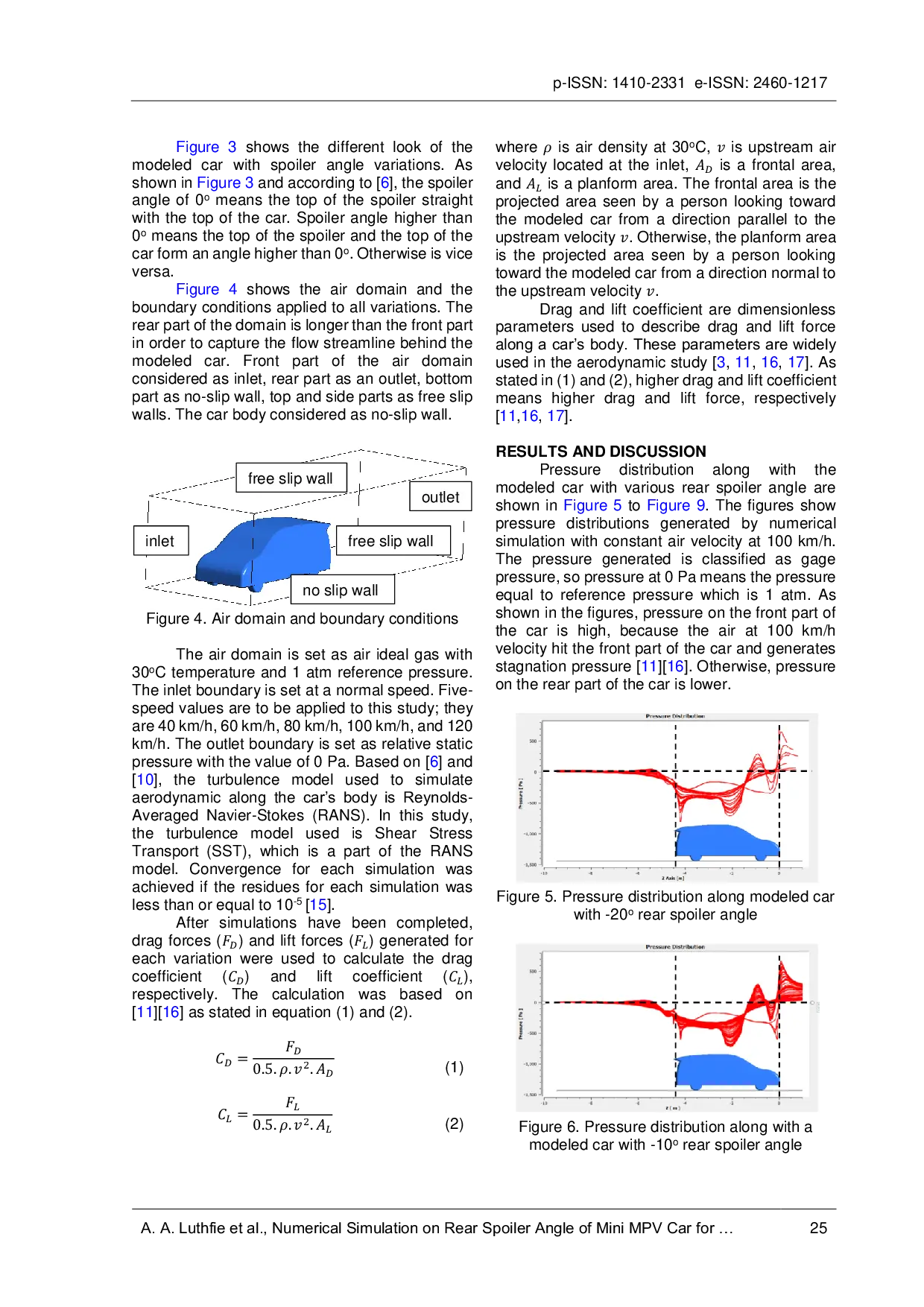 JURIS Numerical Simulation on Rear Spoiler Angle of Mini MPV Car for Conducting Stability and Safety
