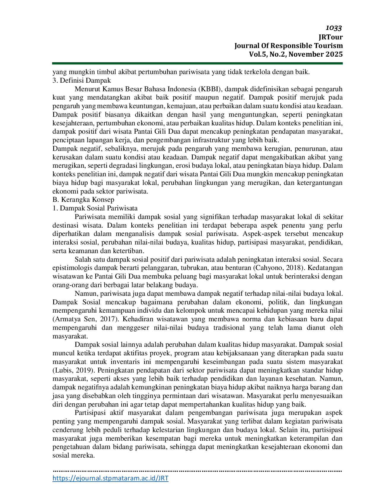 JURIS Dampak Sosial Ekonomi Objek Wisata Pantai Gili Dua Kabupaten Sumbawa Barat