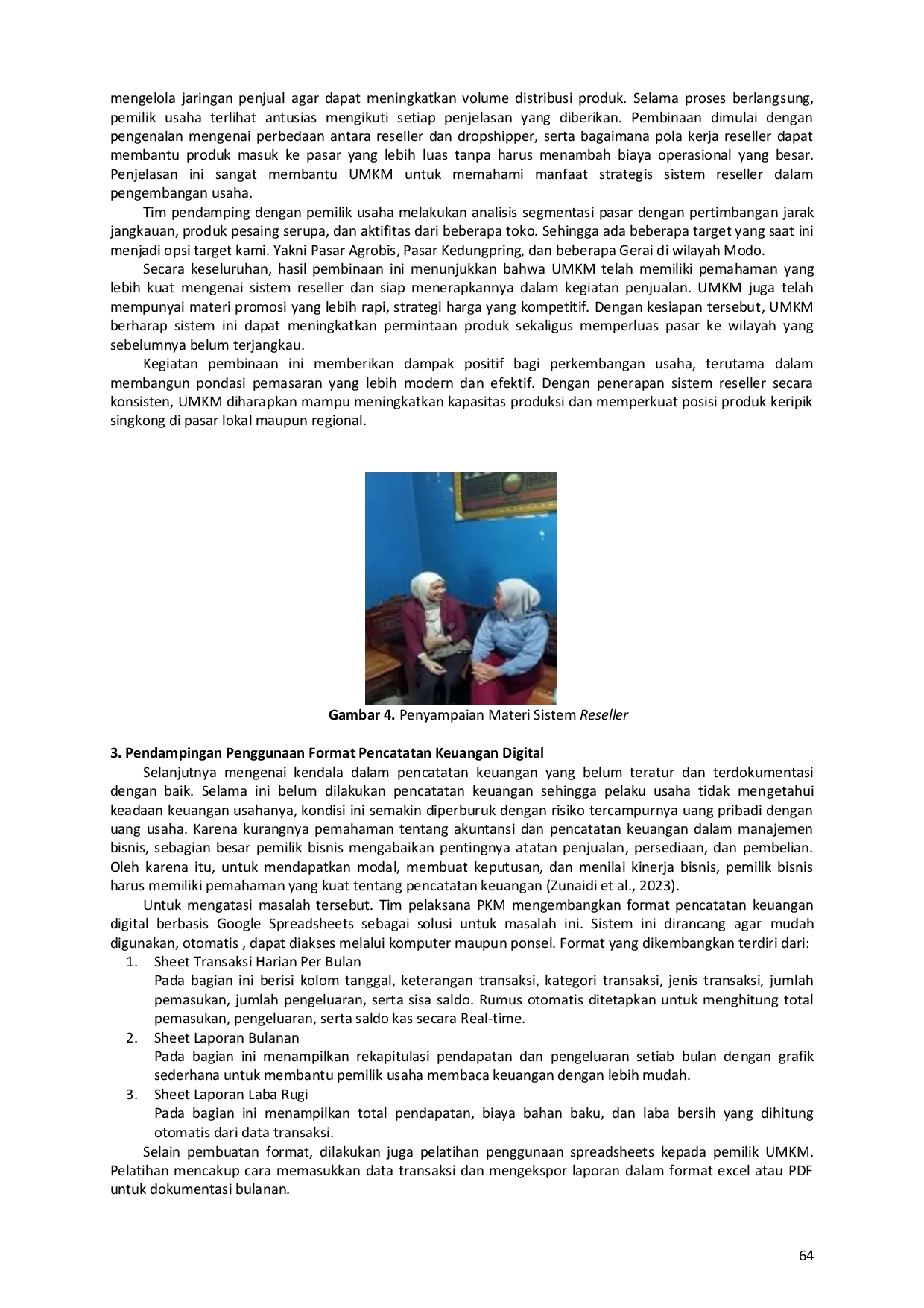 JURIS Pendampingan Pemasaran dan Pencatatan Keuangan Berbasis Digital pada UMKM Aneka Keripik MJ