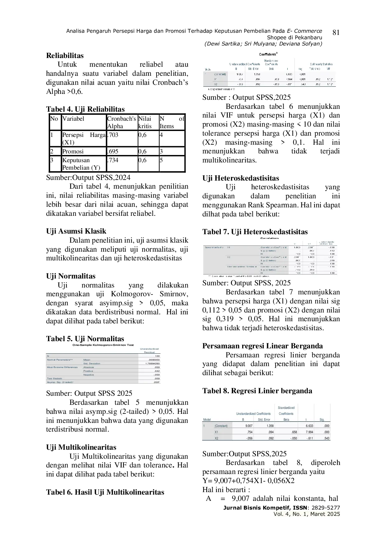 JURIS Analisa Pengaruh Persepsi Harga Dan Promosi Terhadap Keputusan Pembelian Pada E Commerce Shopee Di Pekanbaru