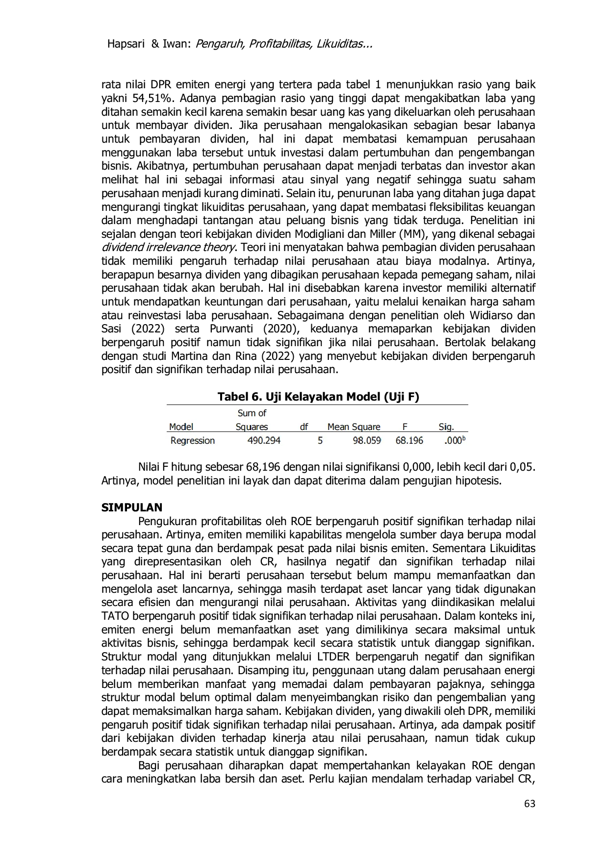 JURIS Pengaruh Profitabilitas Likuiditas Aktivitas Struktur Modal Dan Kebijakan Dividen Terhadap Nilai Perusahaan