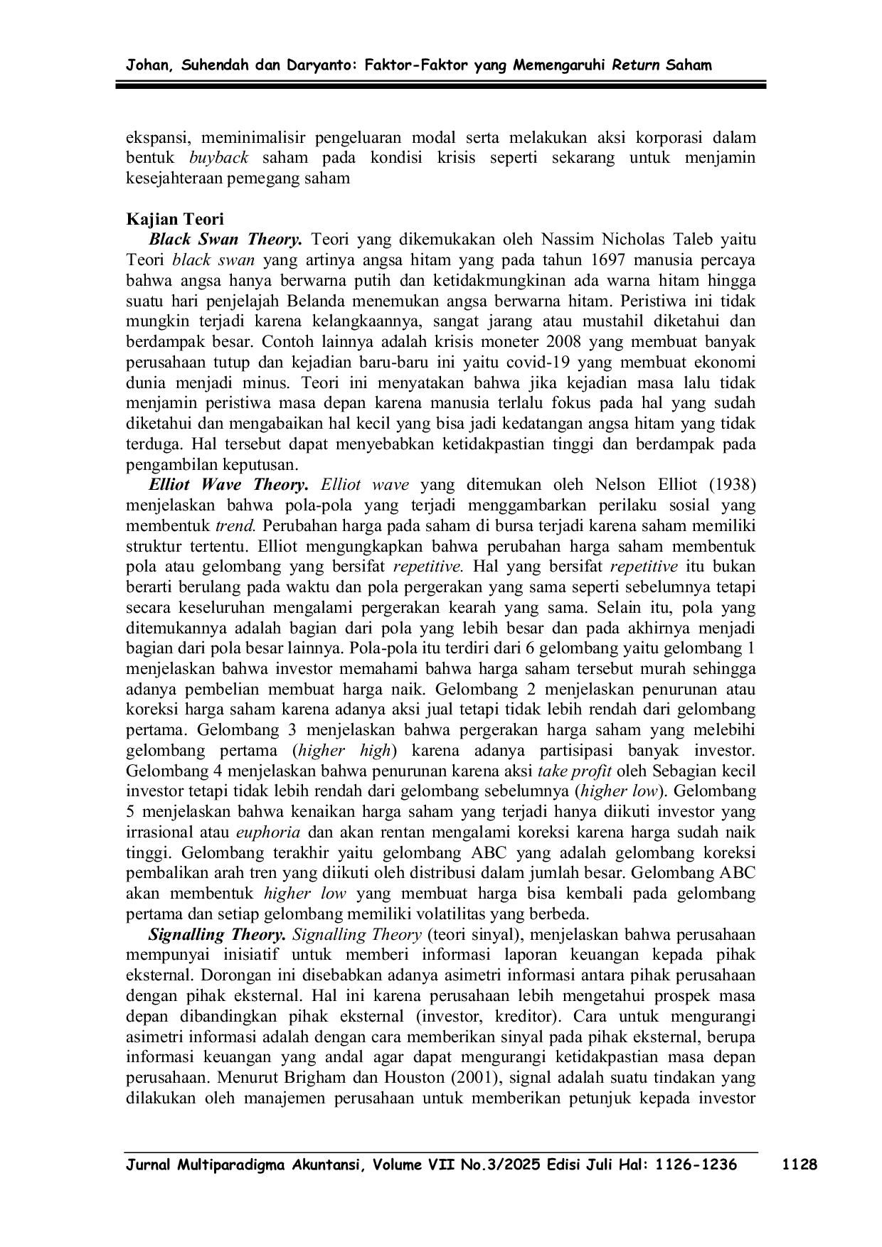 JURIS FAKTOR FAKTOR YANG MEMENGARUHI RETURN SAHAM