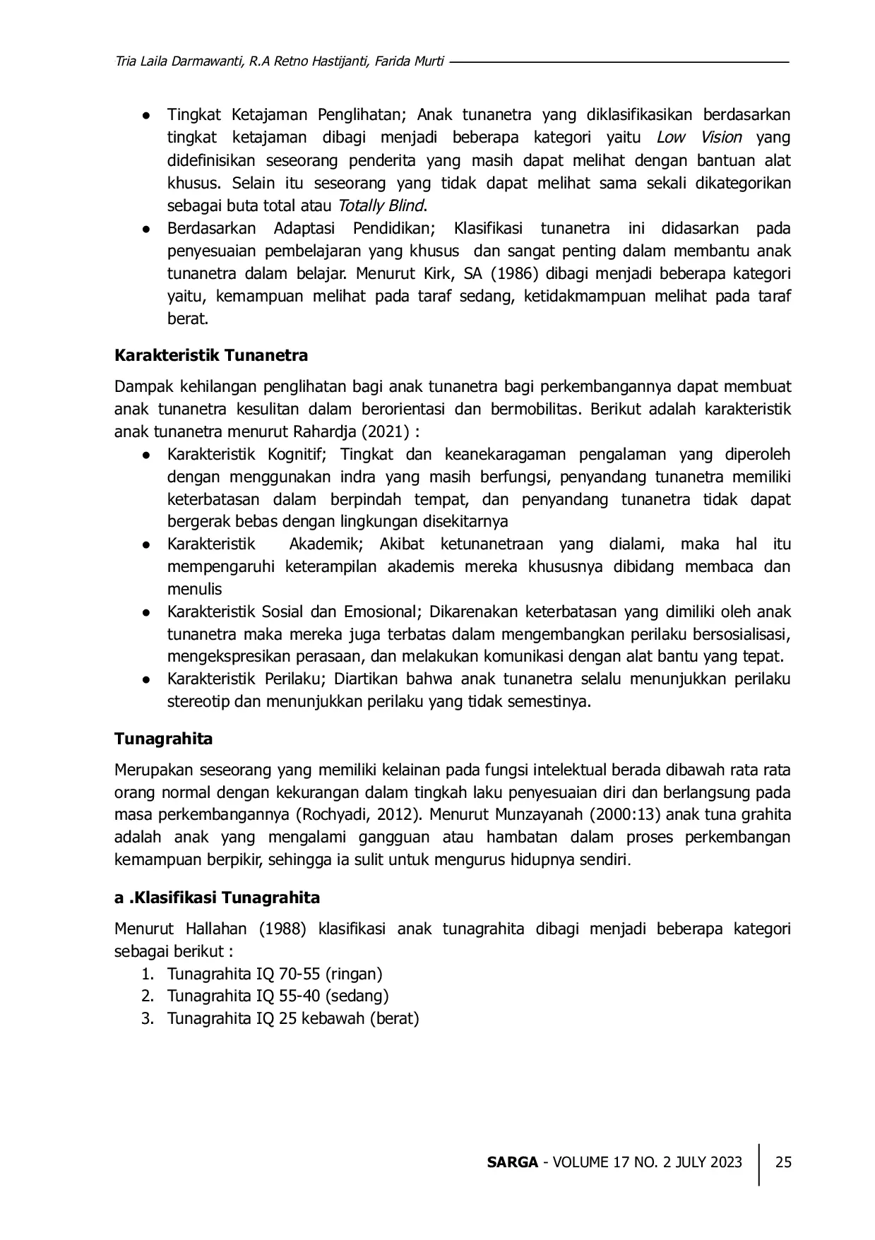 JURIS Strategi Desain Fasilitas Pendidikan Bagi Tunanetra Dan Tunagrahita
