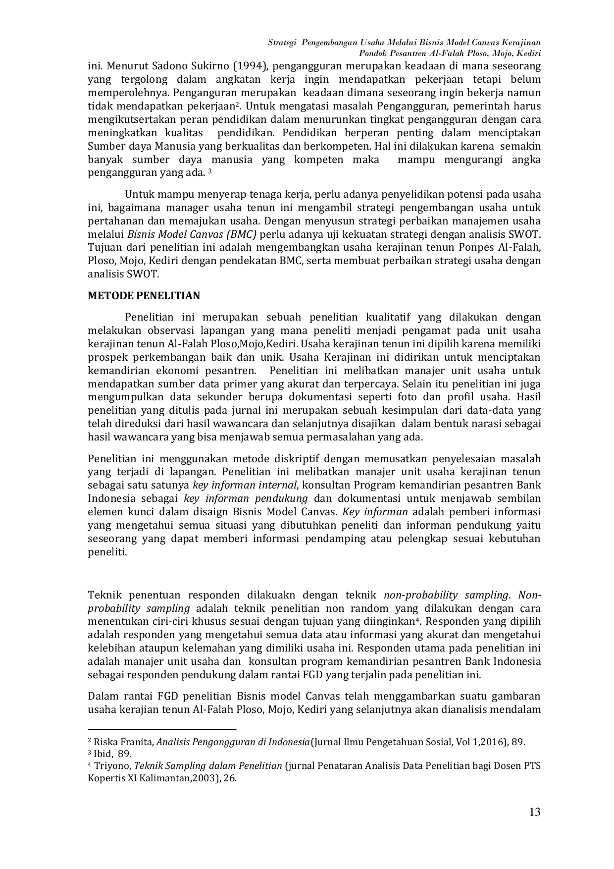 JURIS A Strategy Business Development Strategy Trough The Canvas Model Artwork House AL FALAH Ploso Mojo