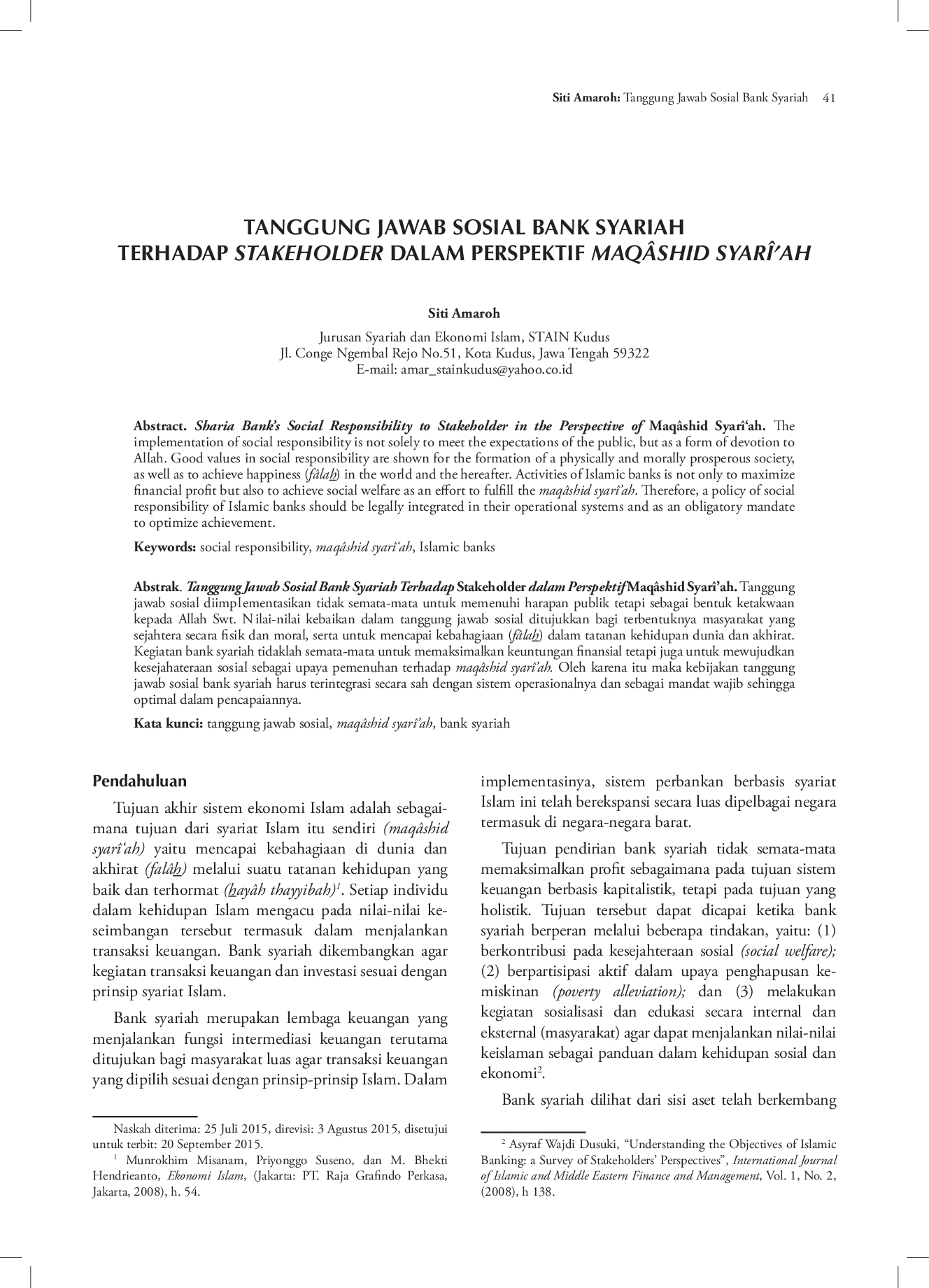juris Tanggung Jawab Sosial Bank Syariah Terhadap Stakeholder dalam Perspektif Maq shid Syar ah