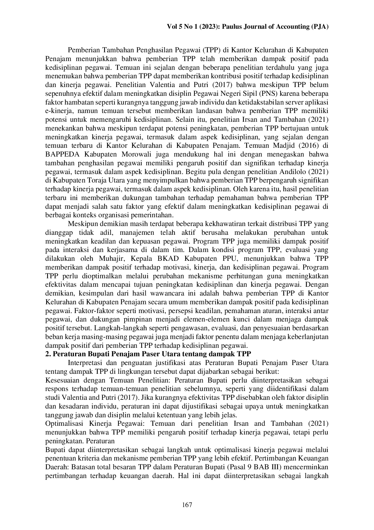 juris Dampak Tambahan Perbaikan Penghasilan TPP Terhadap Kedisiplinan Pegawai Pada Kantor Kelurahan Di Kabupaten Penajam Paser Utara