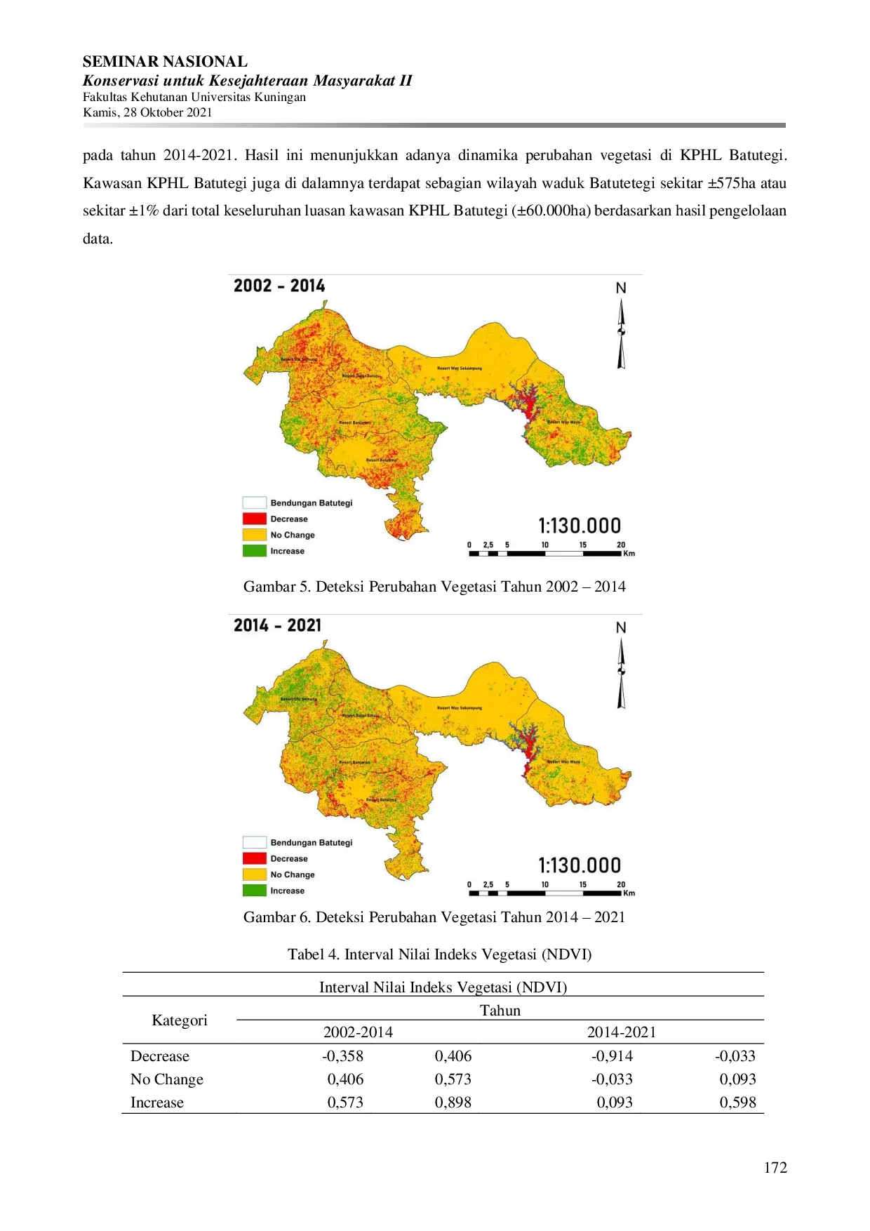 juris Identifikasi Perubahan Tutupan Lahan Sebagai Dasar Strategi Pengelolaan Hutan Studi Kasus Kesatuan Pengelolaan Hutan Lindung Batutegi Lampung