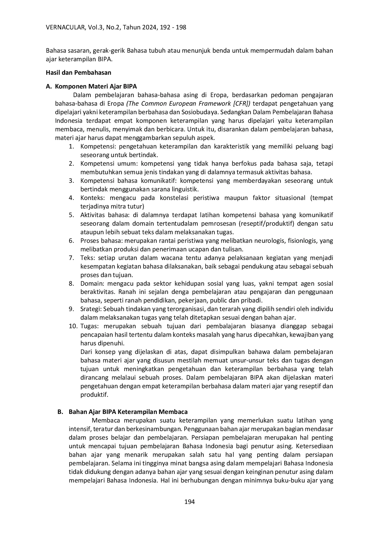 juris Bahan Ajar Keterampilan Berbahasa Indonesia Bagi Penutur Asing BIPA