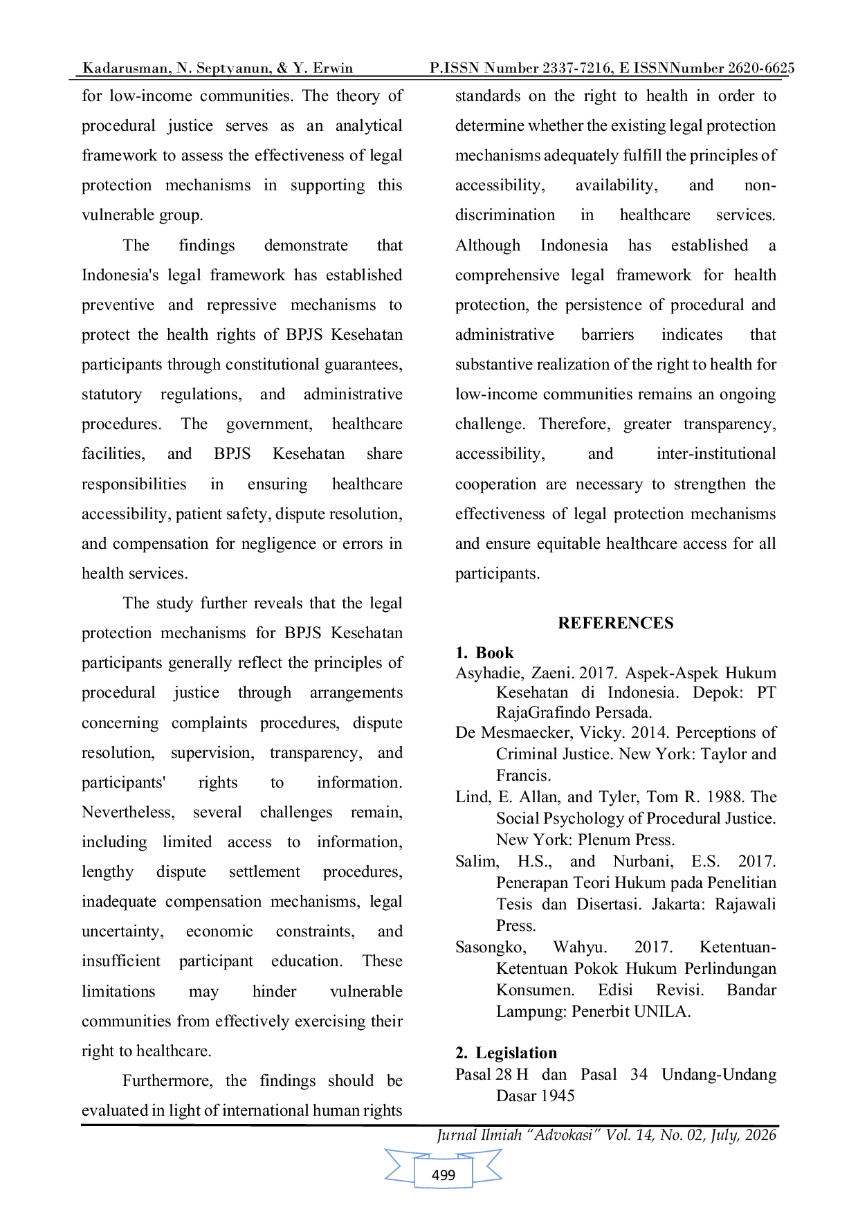 JURIS A Juridical Normative Inquiry Into The Procedural Framework Of Legal Protection For The Poor To Access Healthcare In Indonesia