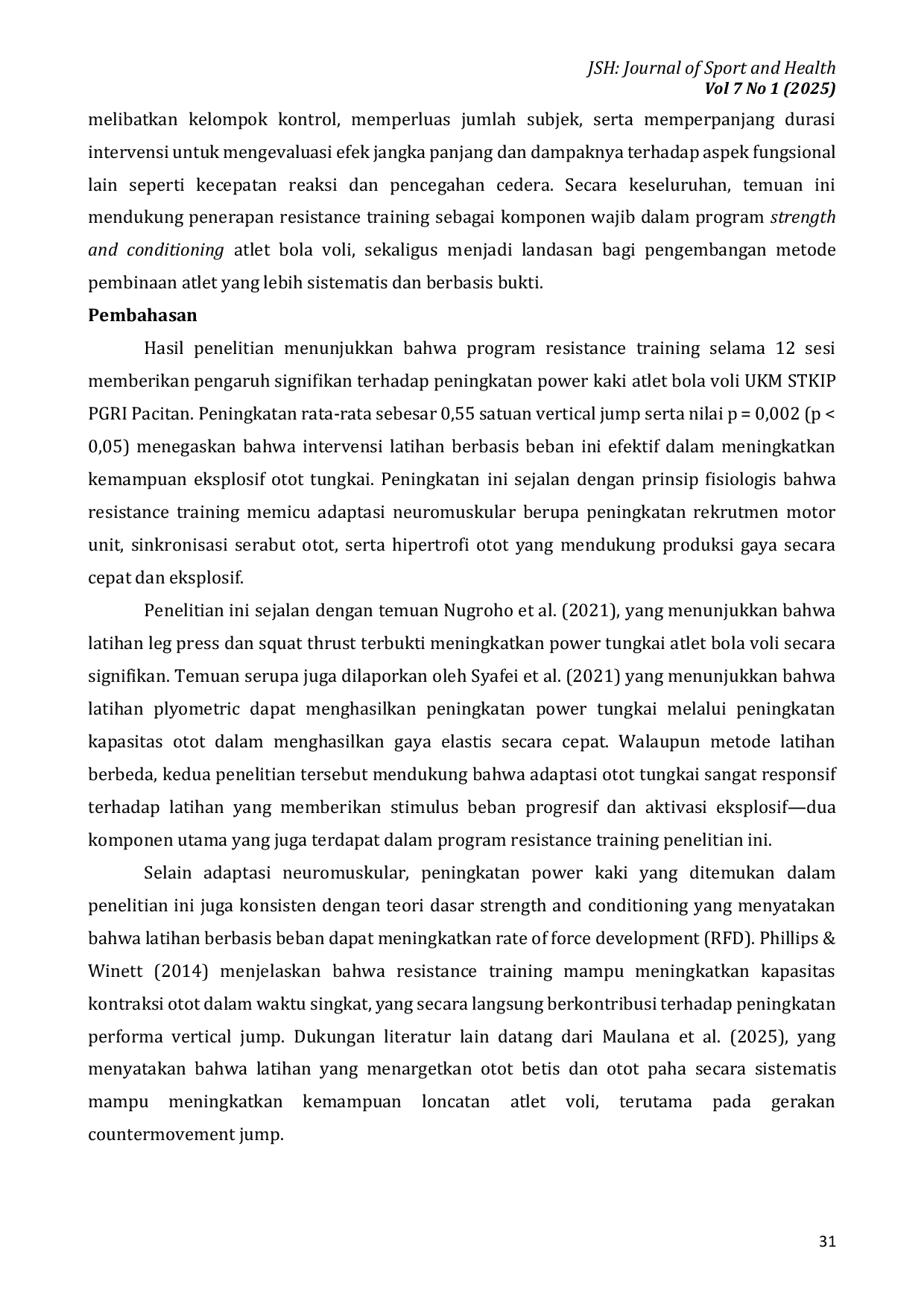 JURIS Resistance Training Untuk Meningkatkan Power