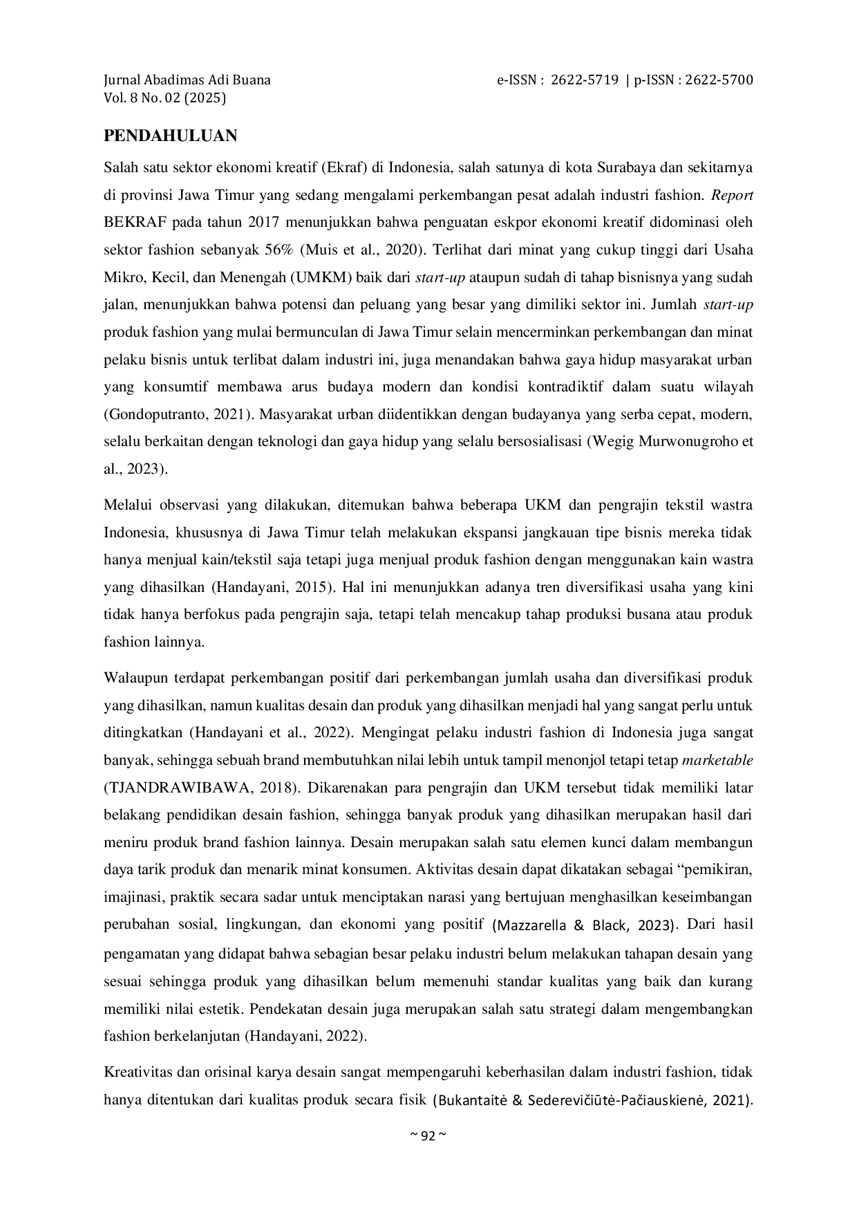 JURIS Pengembangan Desain Busana Untuk Ukm Industri Fashion Di Surabaya Jawa Timur