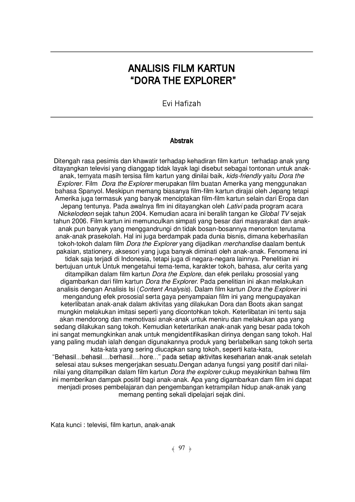 juris Analisis Film Kartun Dora The Explorer