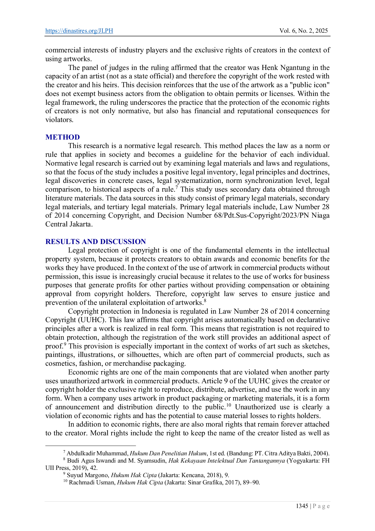 JURIS Copyright Law Protection Against Unauthorized Use of Artwork In Commercial Products