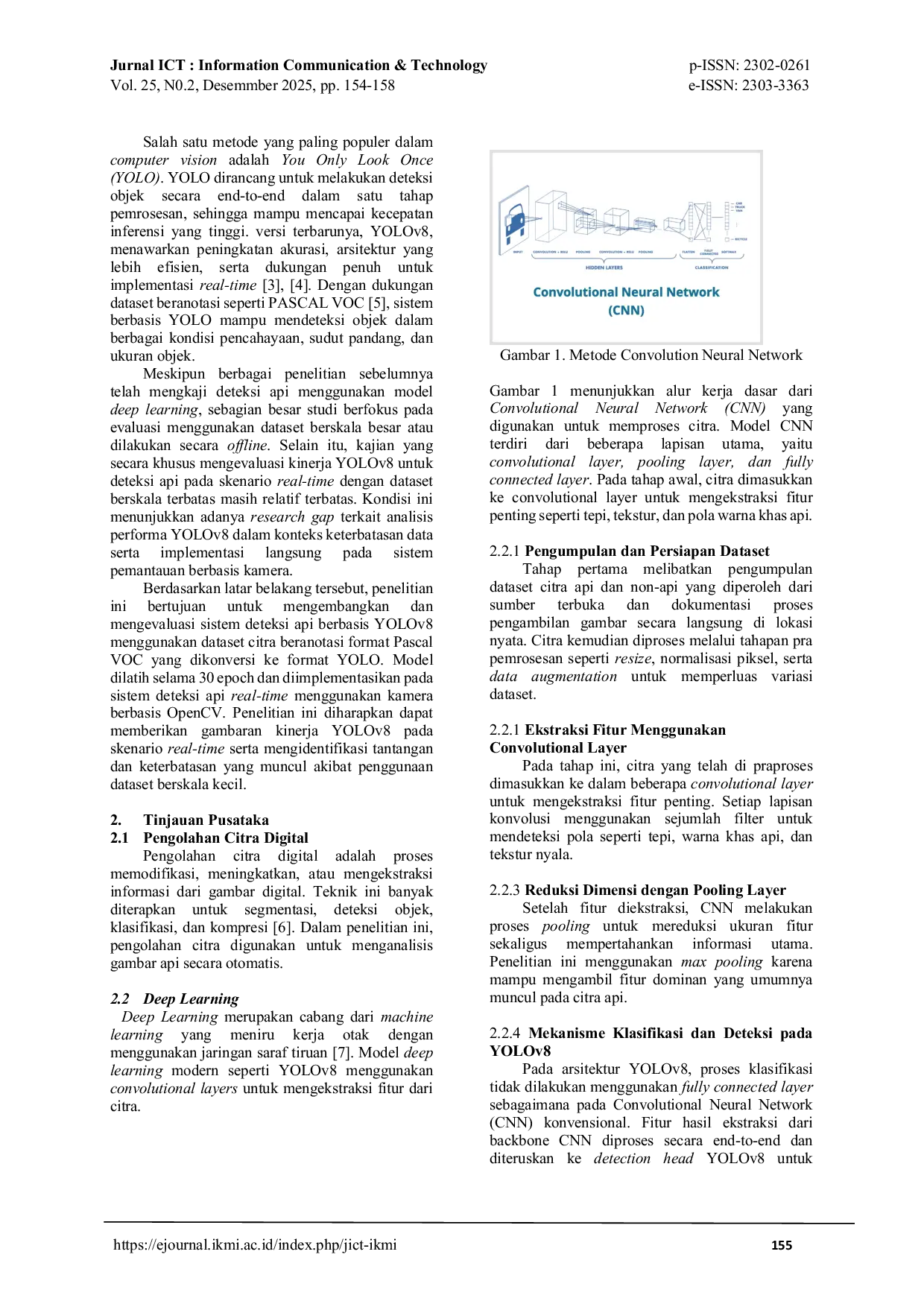 JURIS Fire Detection Berbasis Computer Vision Menggunakan YOLOv8 Secara Real Time