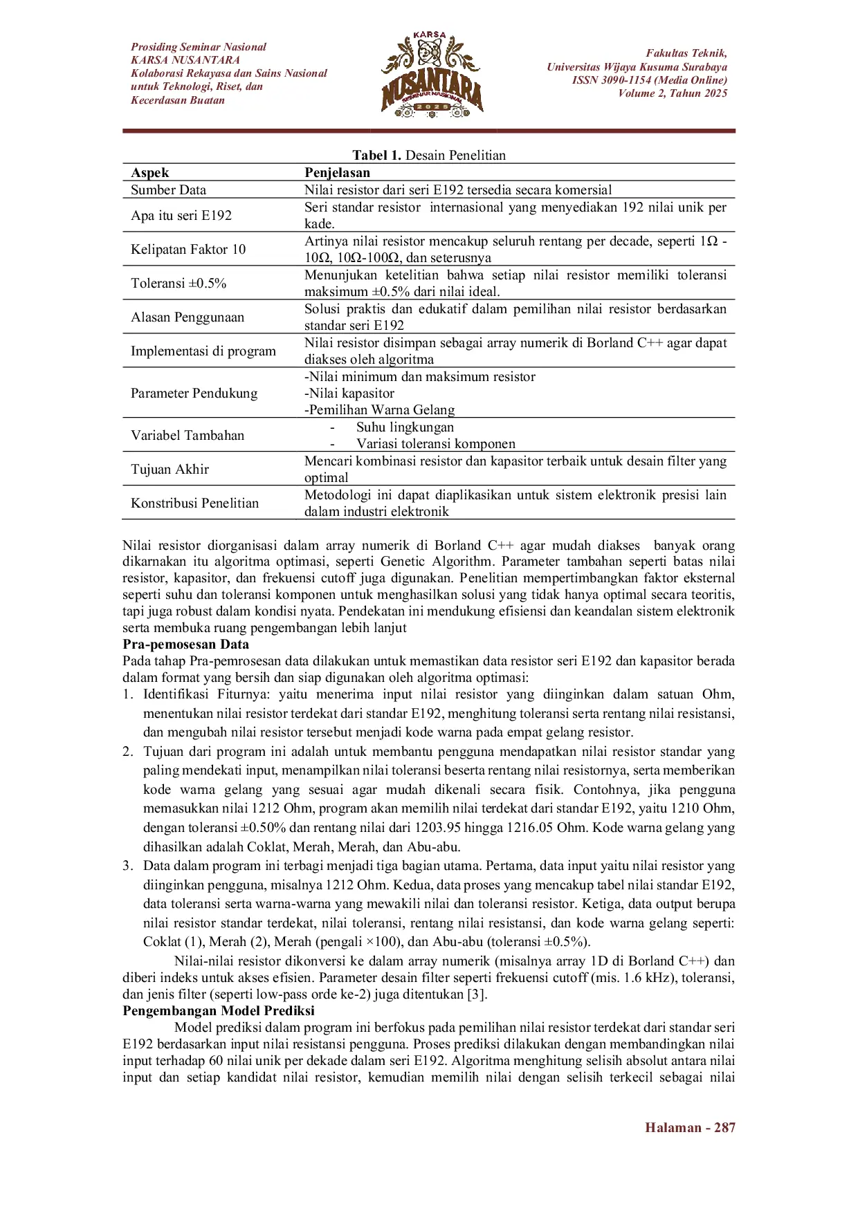 JURIS Penerapan OOP untuk Simulasi Pemilihan Resistor Seri E192 pada Borland C 5 02