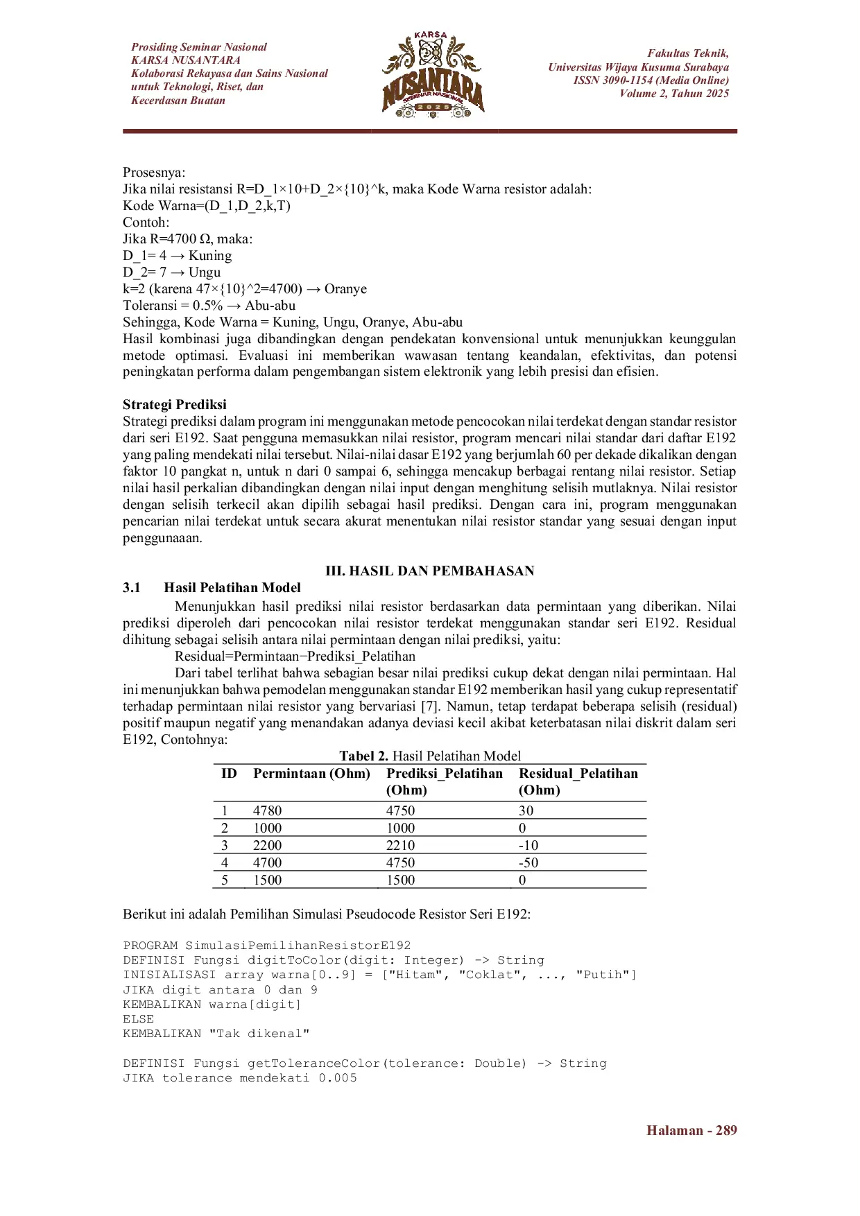 JURIS Penerapan OOP untuk Simulasi Pemilihan Resistor Seri E192 pada Borland C 5 02